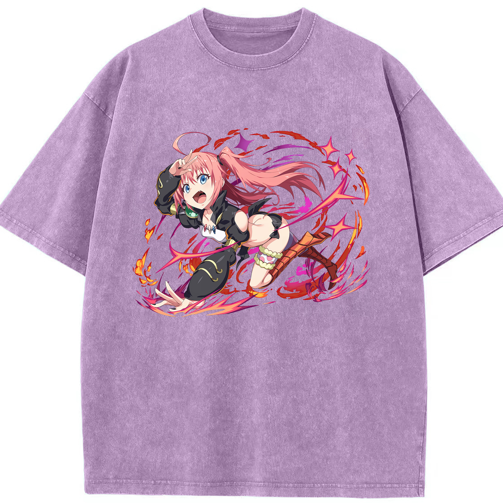 （画像用） 転スラ Regarding Reincarnated to Slime 綿100% ヴィンテージ風 半袖Tシャツ（フロントプリント）