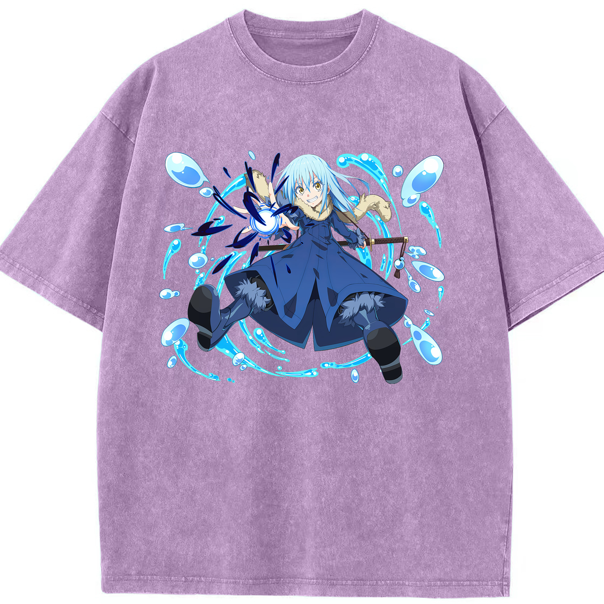 （画像用） 転スラ Regarding Reincarnated to Slime 綿100% ヴィンテージ風 半袖Tシャツ（フロントプリント）