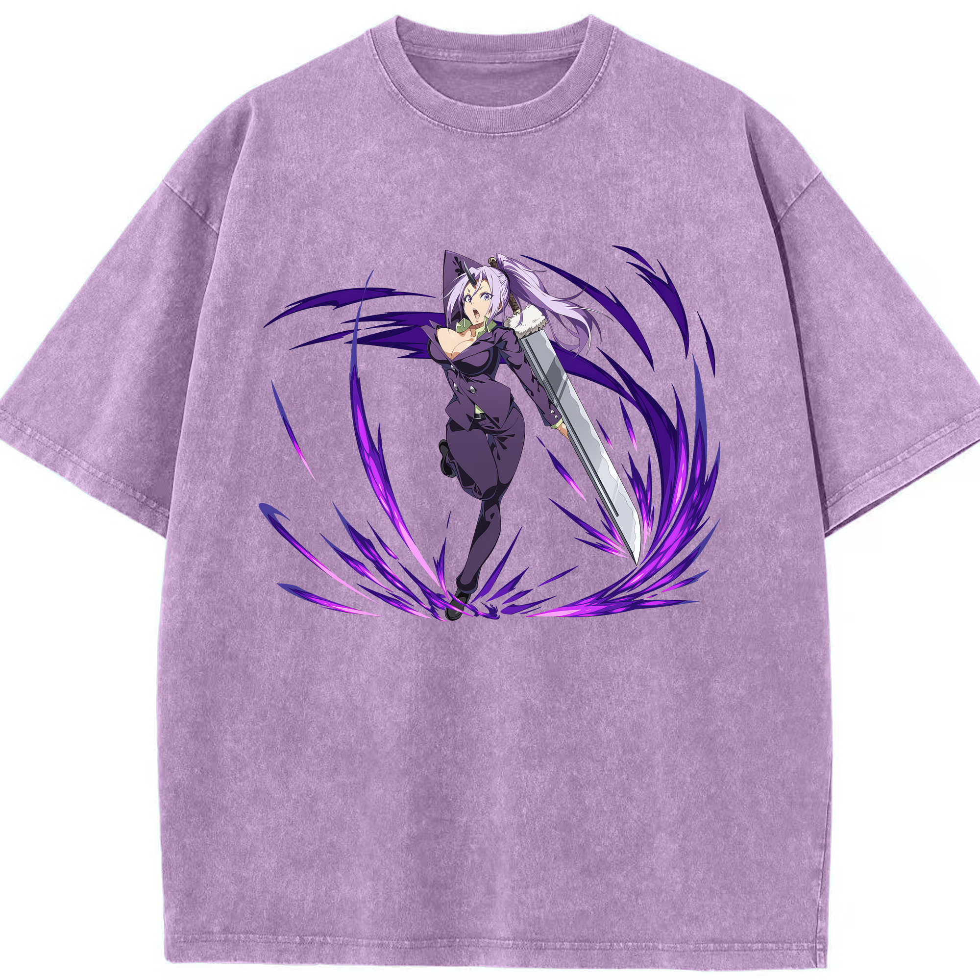 （画像用） 転スラ Regarding Reincarnated to Slime 綿100% ヴィンテージ風 半袖Tシャツ（フロントプリント）