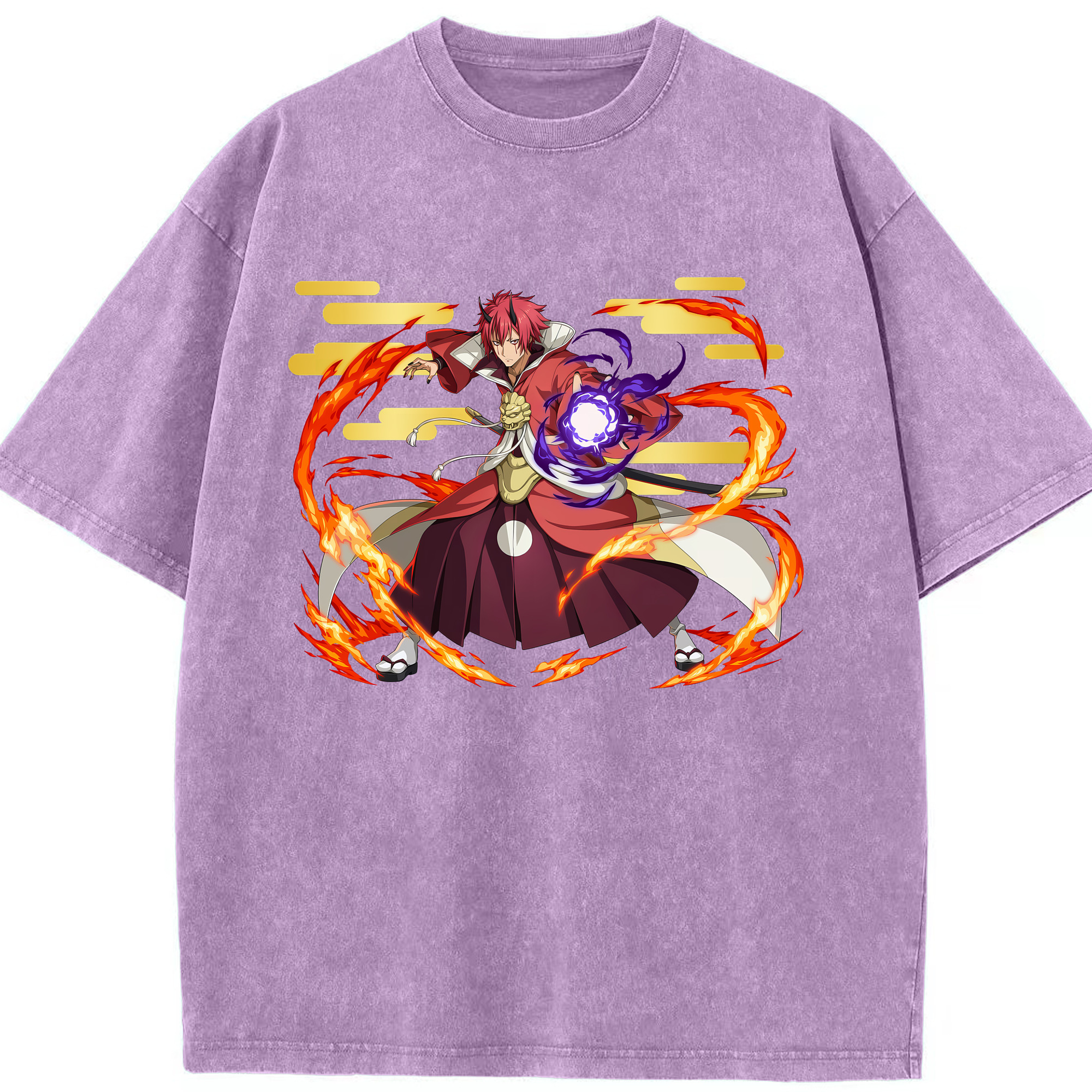 （画像用） 転スラ Regarding Reincarnated to Slime 綿100% ヴィンテージ風 半袖Tシャツ（フロントプリント）