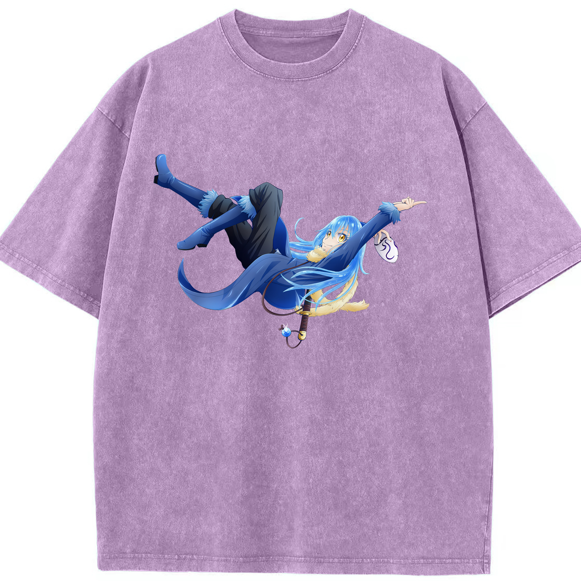 （画像用） 転スラ Regarding Reincarnated to Slime 綿100% ヴィンテージ風 半袖Tシャツ（フロントプリント）