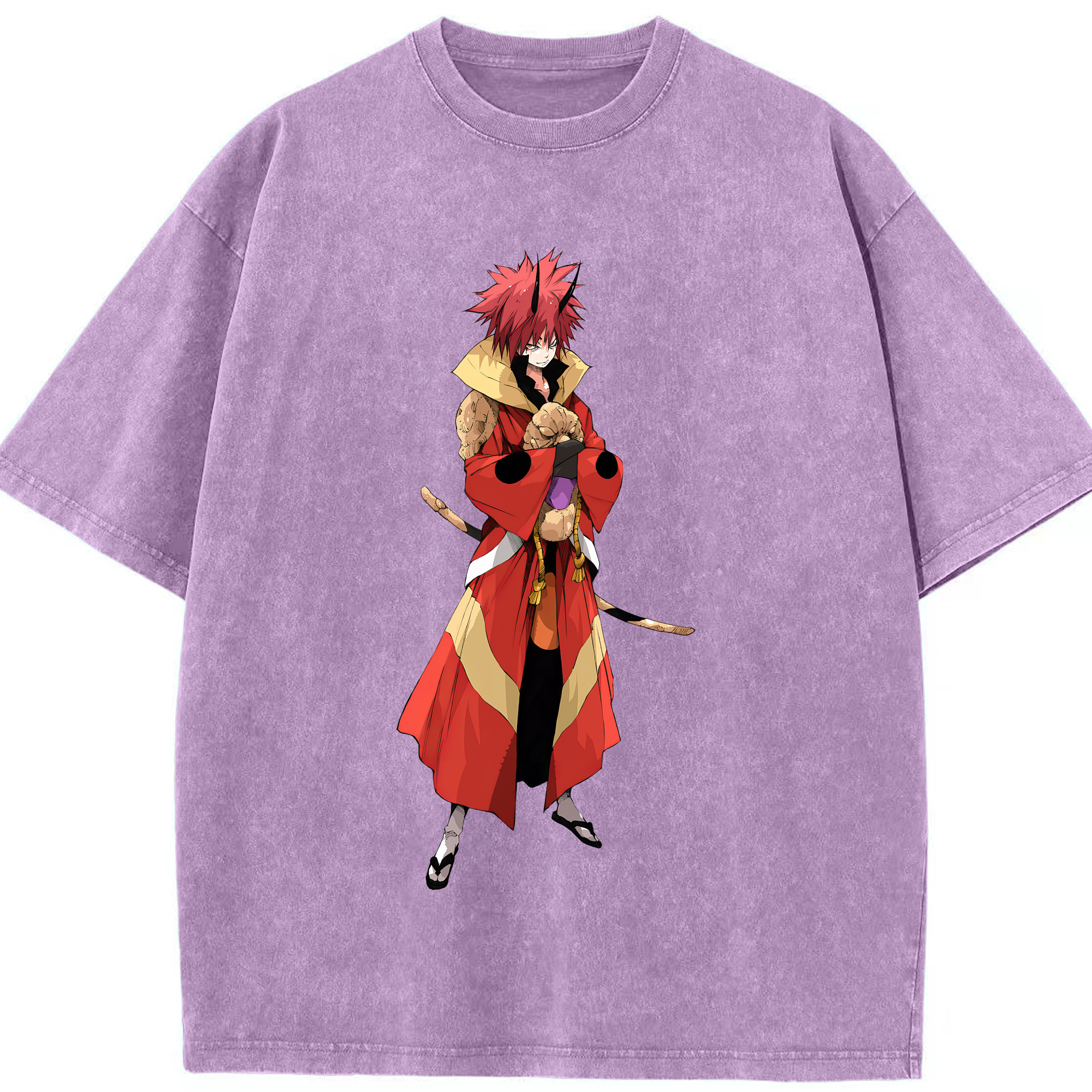 （画像用） 転スラ Regarding Reincarnated to Slime 綿100% ヴィンテージ風 半袖Tシャツ（フロントプリント）