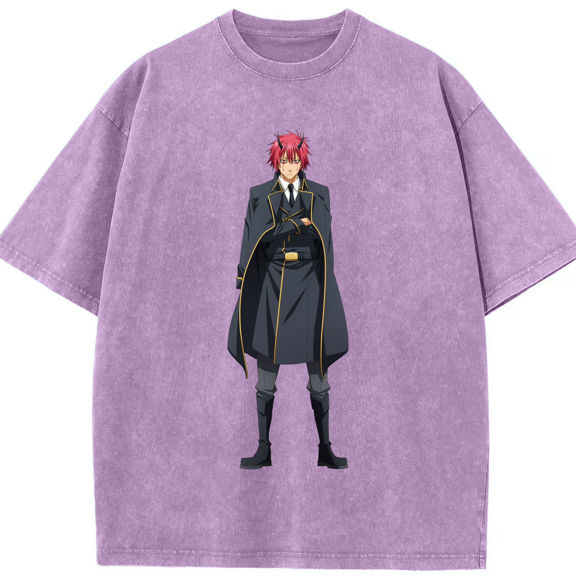 （画像用） 転スラ Regarding Reincarnated to Slime 綿100% ヴィンテージ風 半袖Tシャツ（フロントプリント）
