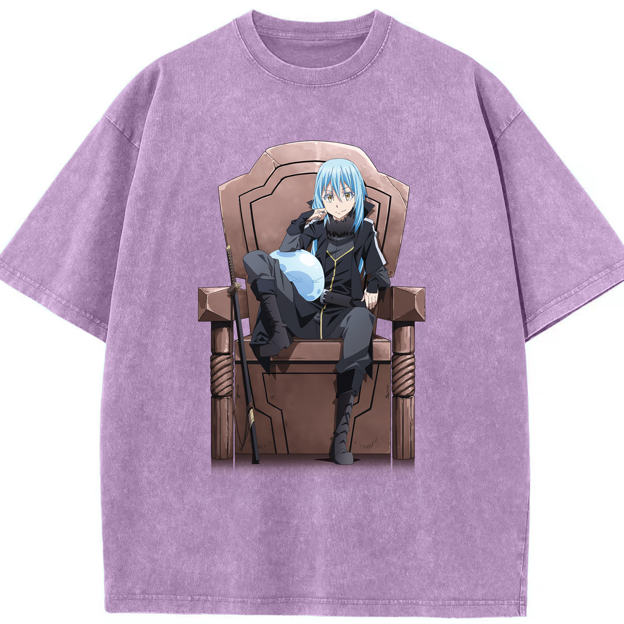 （画像用） 転スラ Regarding Reincarnated to Slime 綿100% ヴィンテージ風 半袖Tシャツ（フロントプリント）