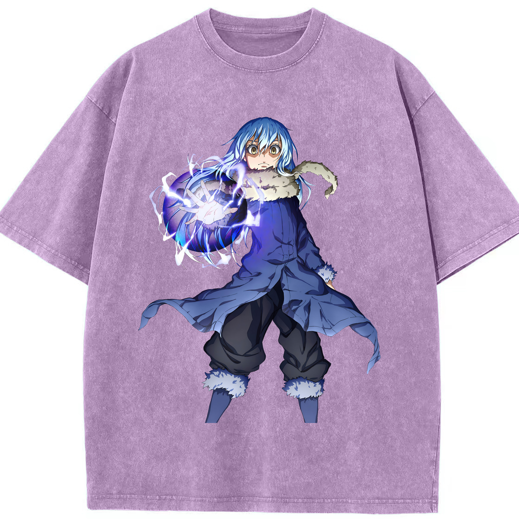 （画像用） 転スラ Regarding Reincarnated to Slime 綿100% ヴィンテージ風 半袖Tシャツ（フロントプリント）