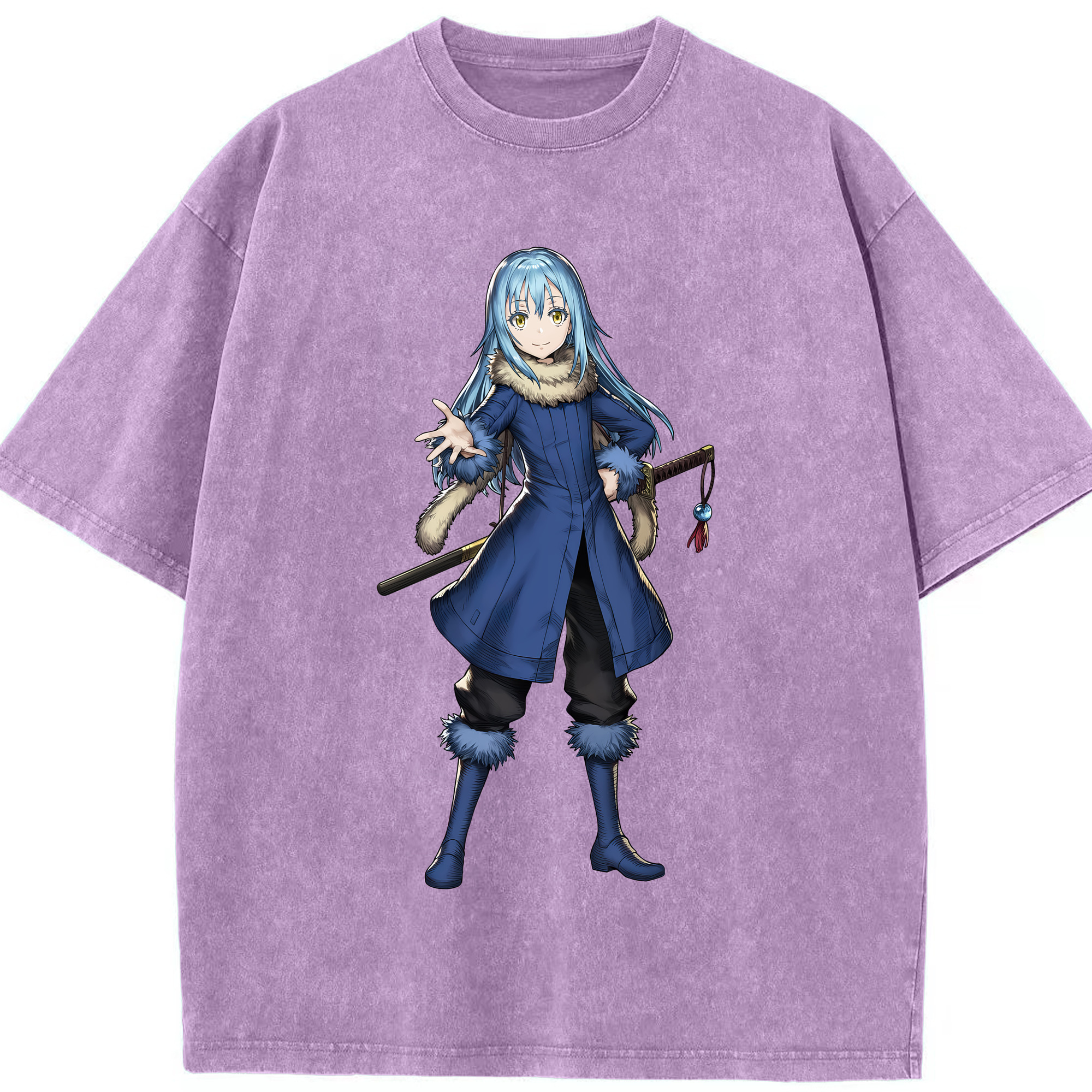 （画像用） 転スラ Regarding Reincarnated to Slime 綿100% ヴィンテージ風 半袖Tシャツ（フロントプリント）