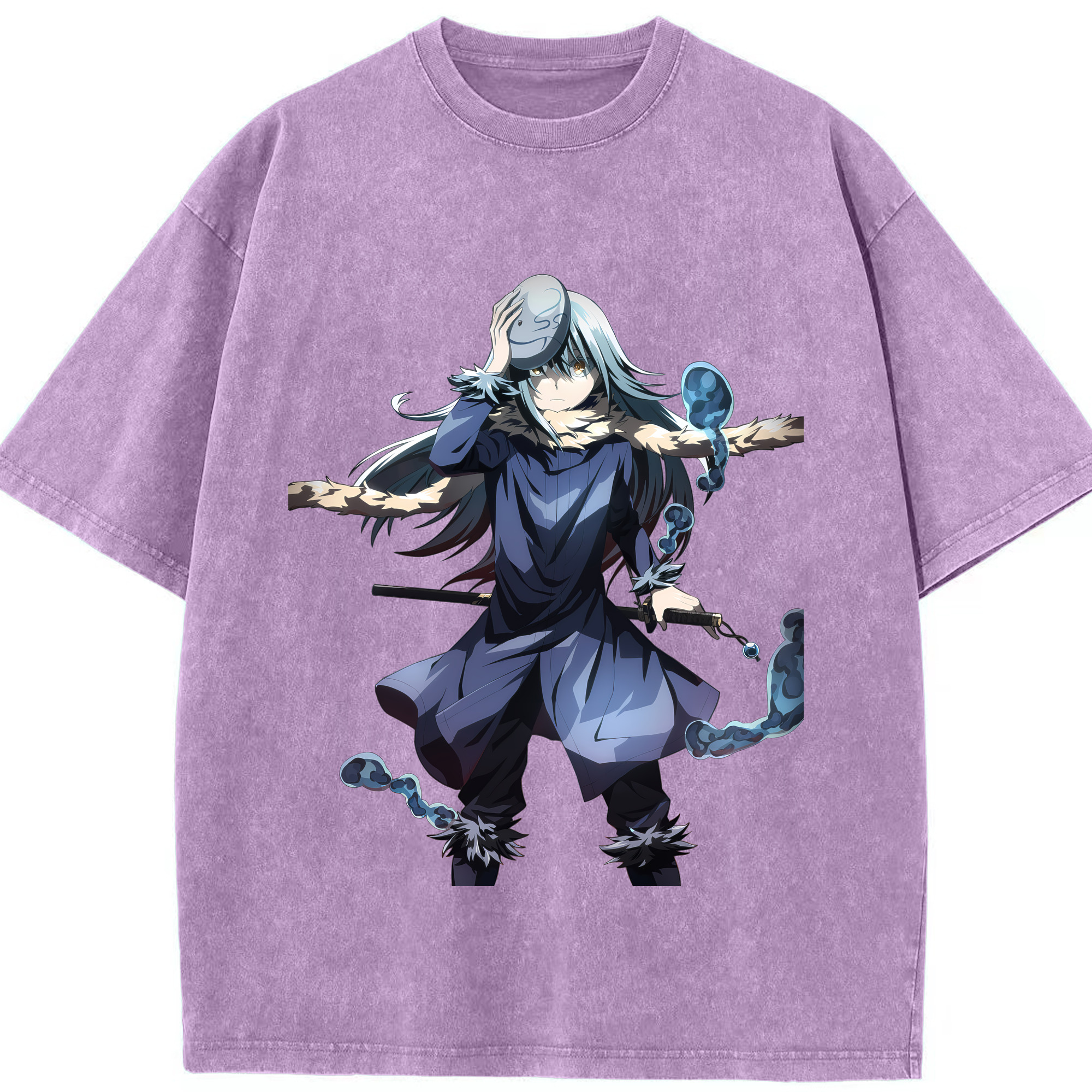 （画像用） 転スラ Regarding Reincarnated to Slime 綿100% ヴィンテージ風 半袖Tシャツ（フロントプリント）