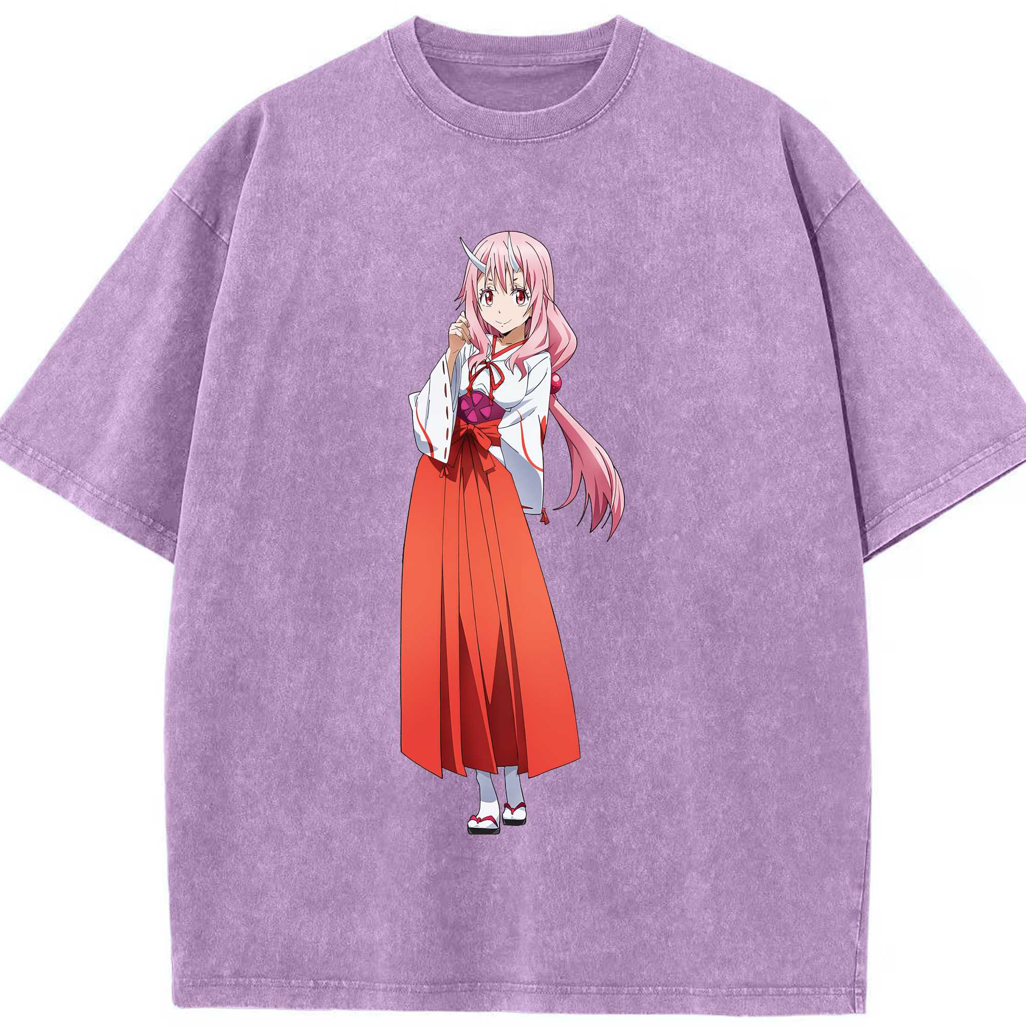 （画像用） 転スラ Regarding Reincarnated to Slime 綿100% ヴィンテージ風 半袖Tシャツ（フロントプリント）