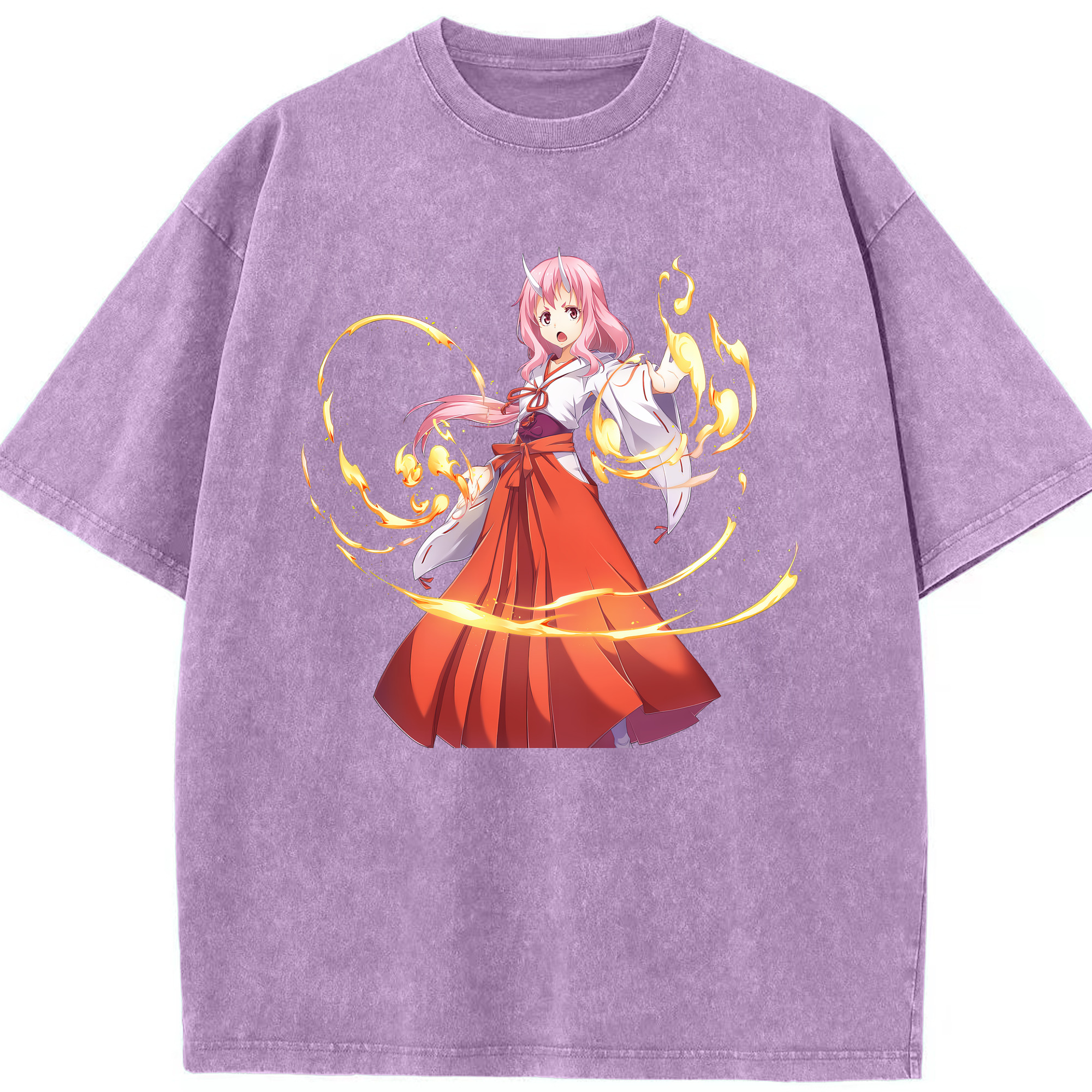 （画像用） 転スラ Regarding Reincarnated to Slime 綿100% ヴィンテージ風 半袖Tシャツ（フロントプリント）