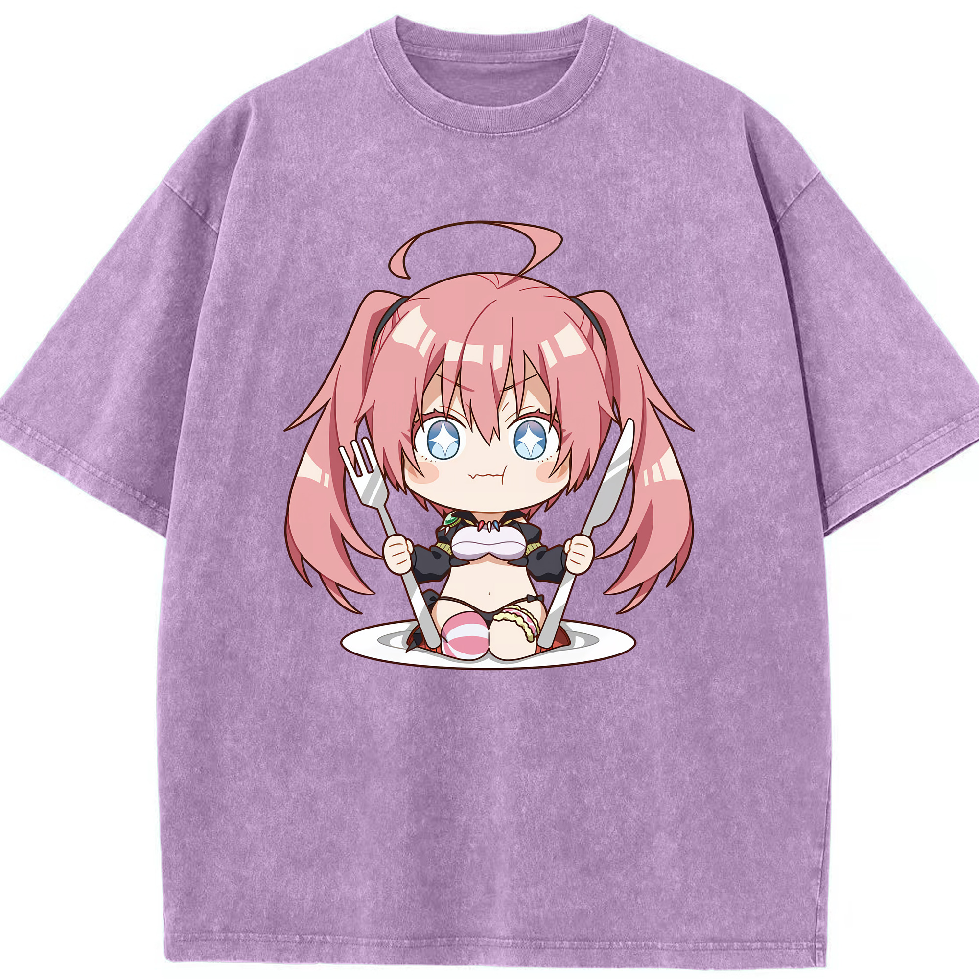 （画像用） 転スラ Regarding Reincarnated to Slime 綿100% ヴィンテージ風 半袖Tシャツ（フロントプリント）