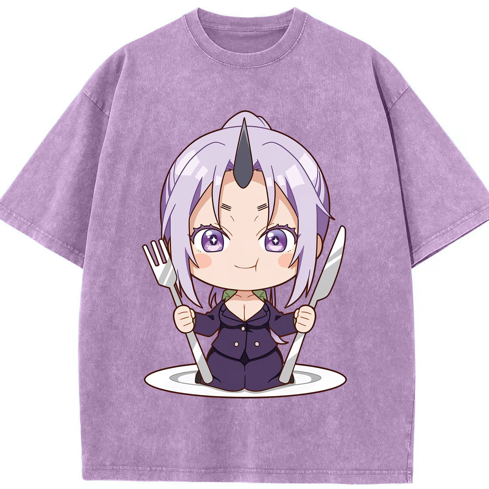 （画像用） 転スラ Regarding Reincarnated to Slime 綿100% ヴィンテージ風 半袖Tシャツ（フロントプリント）