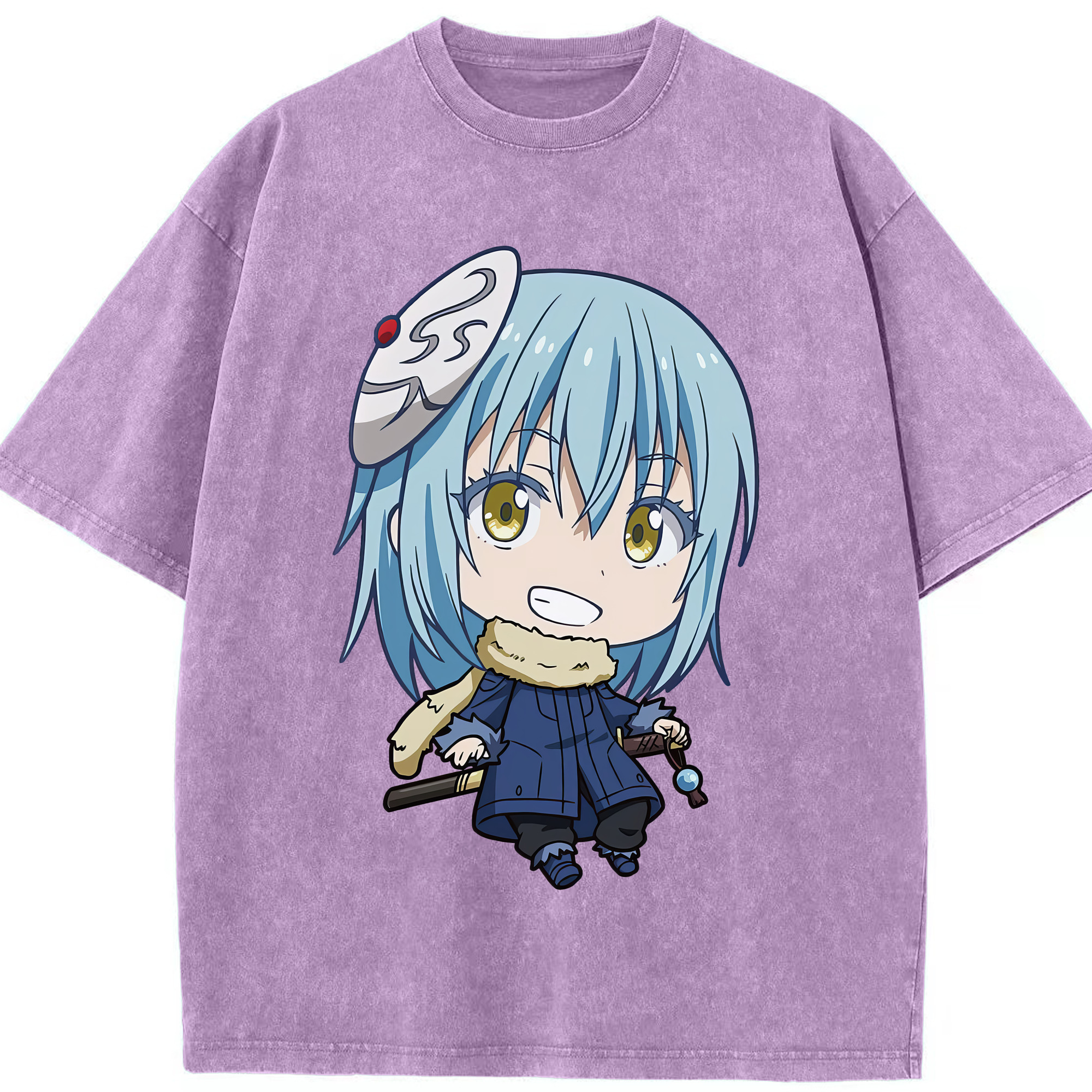 （画像用） 転スラ Regarding Reincarnated to Slime 綿100% ヴィンテージ風 半袖Tシャツ（フロントプリント）