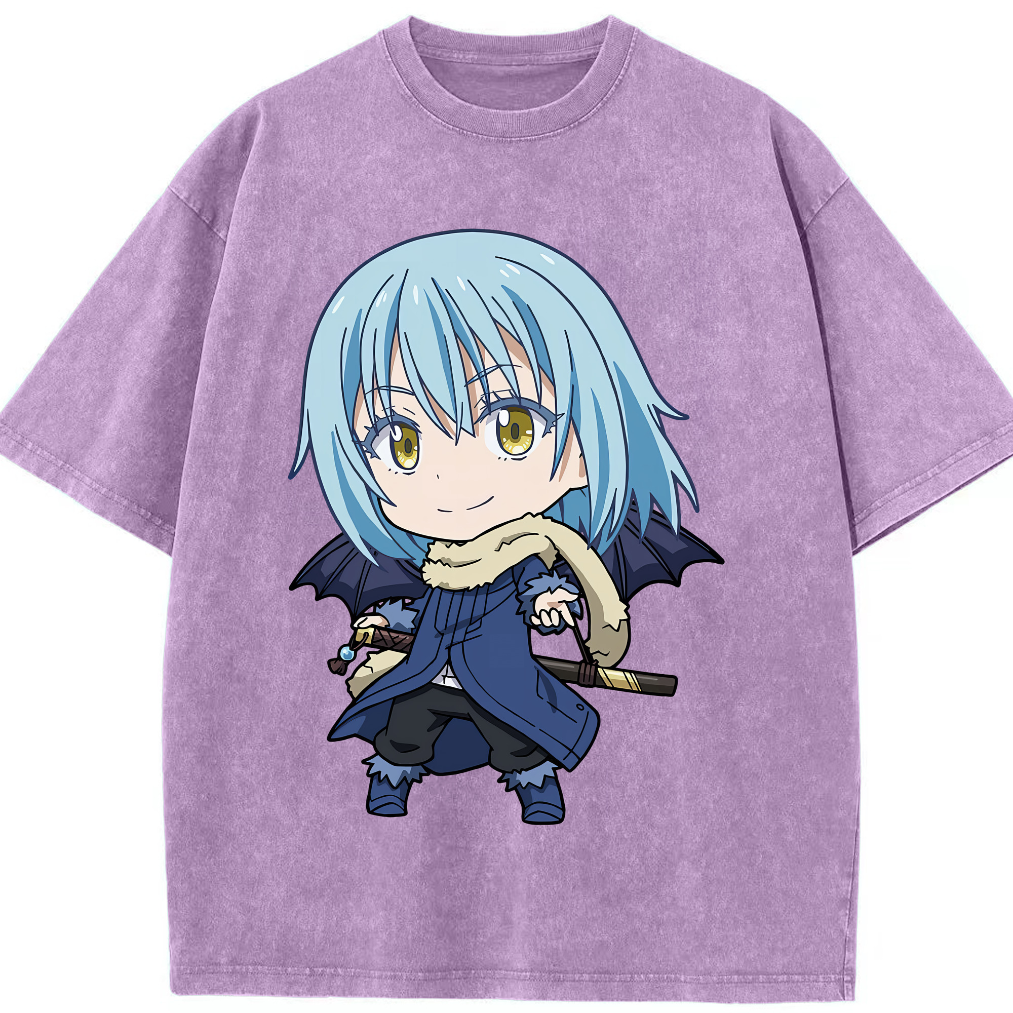 （画像用） 転スラ Regarding Reincarnated to Slime 綿100% ヴィンテージ風 半袖Tシャツ（フロントプリント）
