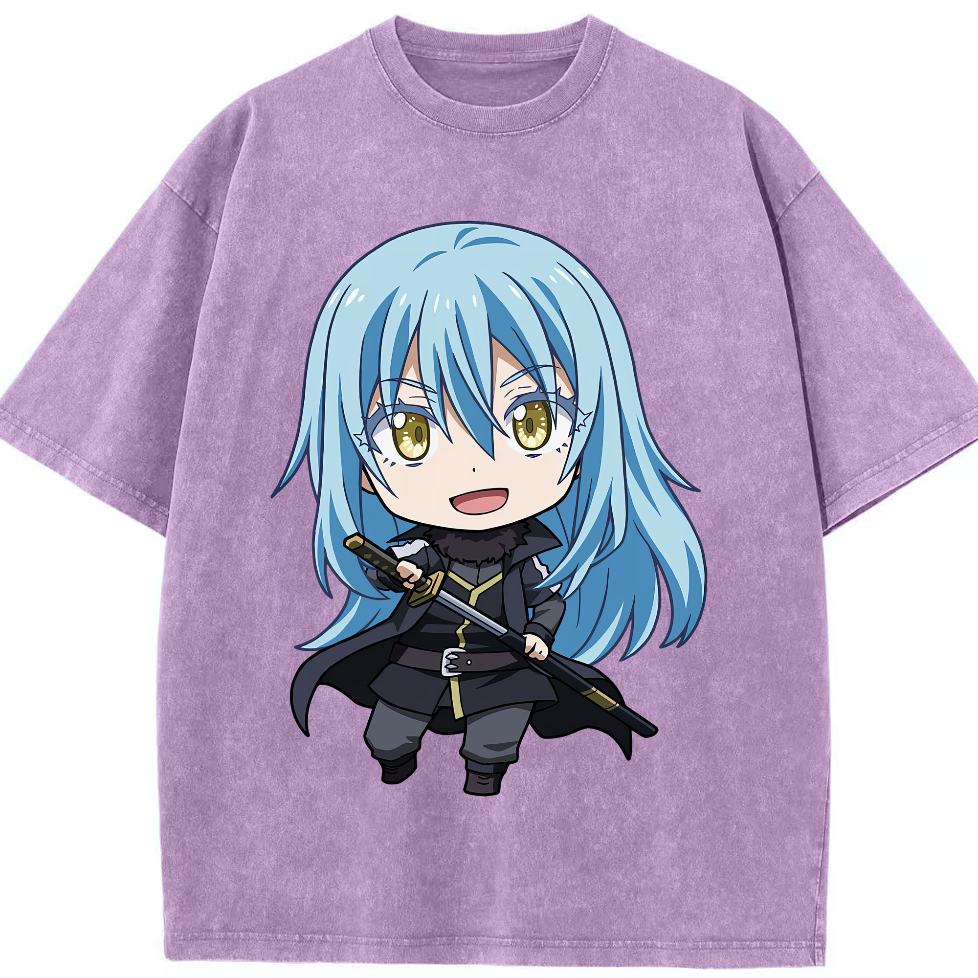 （画像用） 転スラ Regarding Reincarnated to Slime 綿100% ヴィンテージ風 半袖Tシャツ（フロントプリント）