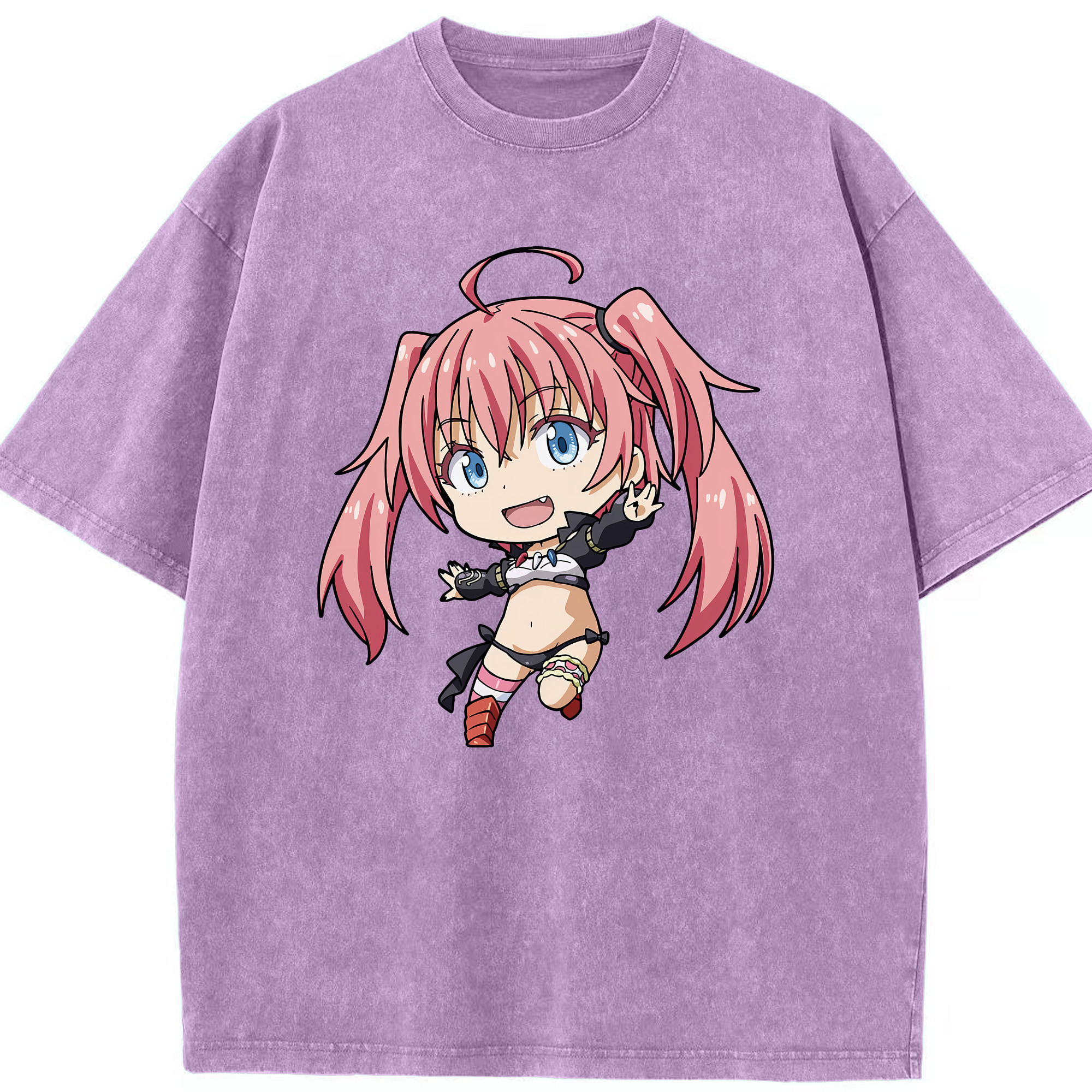 （画像用） 転スラ Regarding Reincarnated to Slime 綿100% ヴィンテージ風 半袖Tシャツ（フロントプリント）