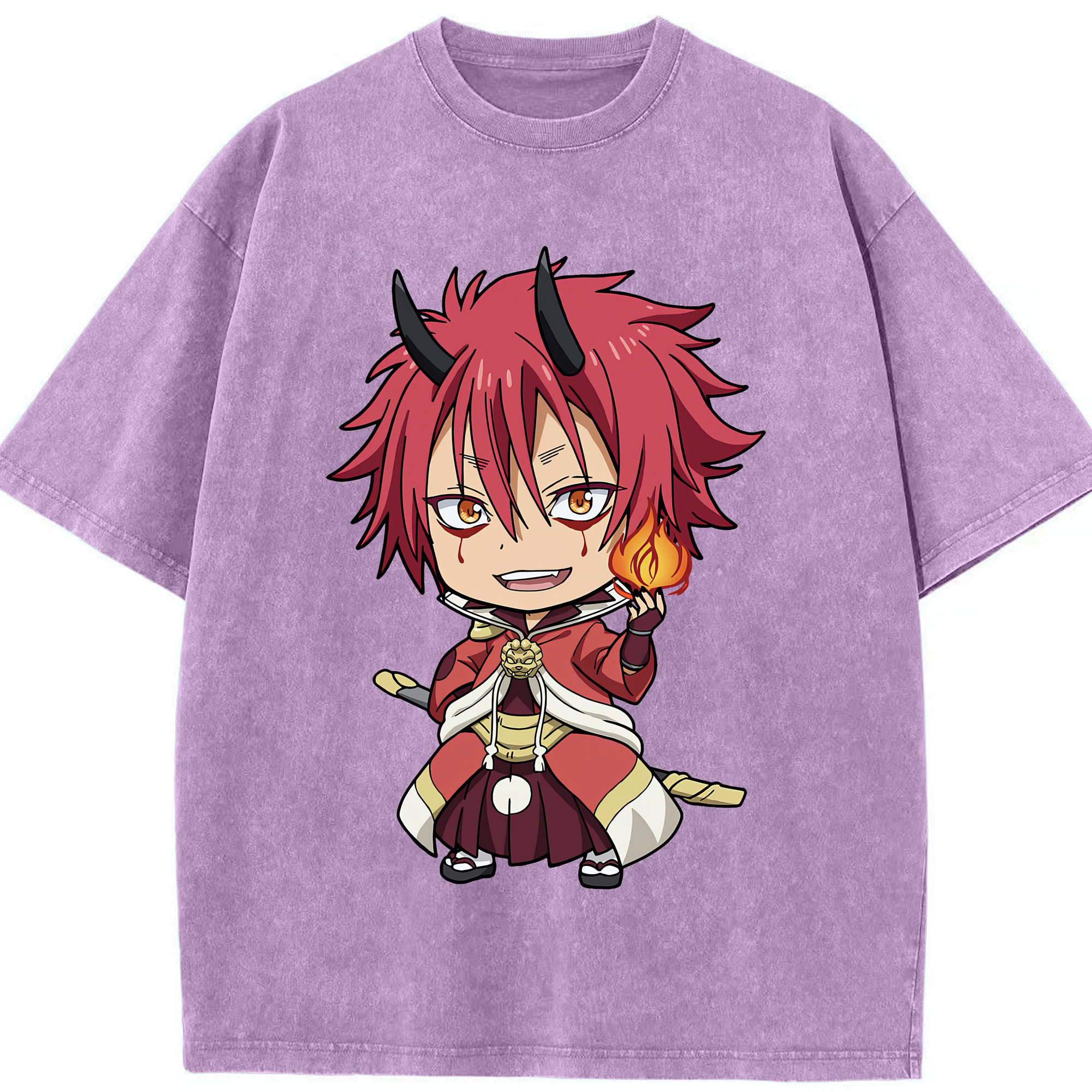 （画像用） 転スラ Regarding Reincarnated to Slime 綿100% ヴィンテージ風 半袖Tシャツ（フロントプリント）