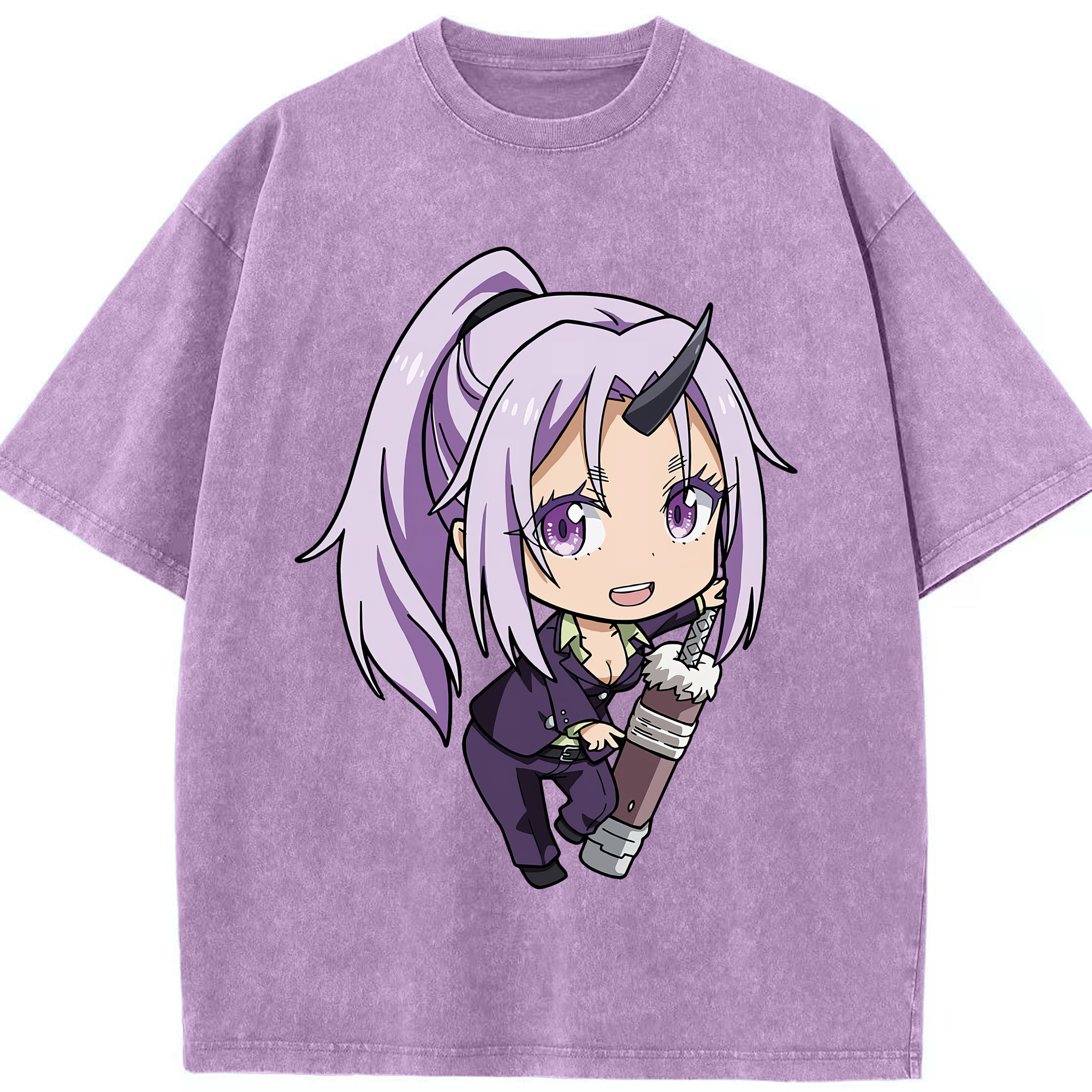 （画像用） 転スラ Regarding Reincarnated to Slime 綿100% ヴィンテージ風 半袖Tシャツ（フロントプリント）