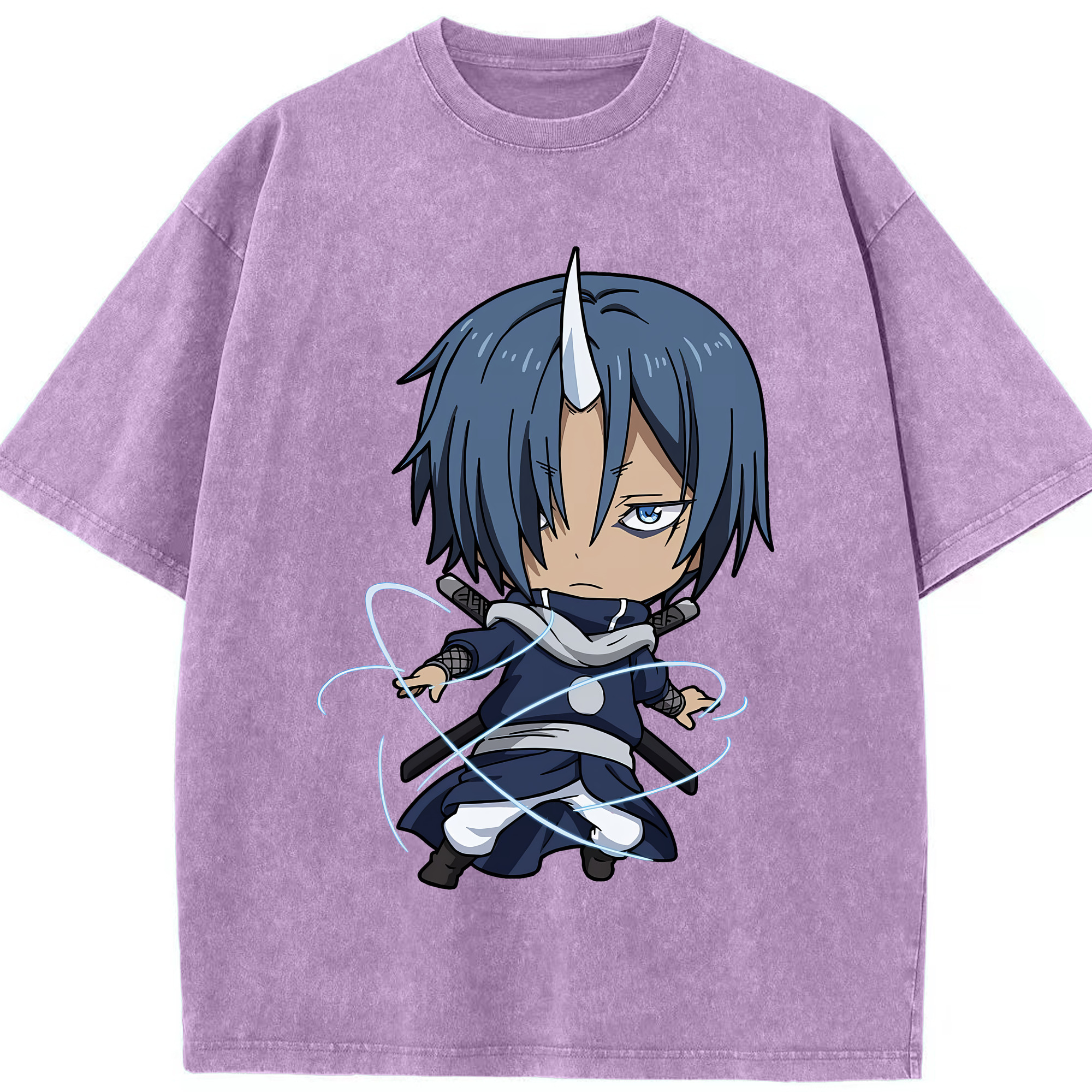 （画像用） 転スラ Regarding Reincarnated to Slime 綿100% ヴィンテージ風 半袖Tシャツ（フロントプリント）
