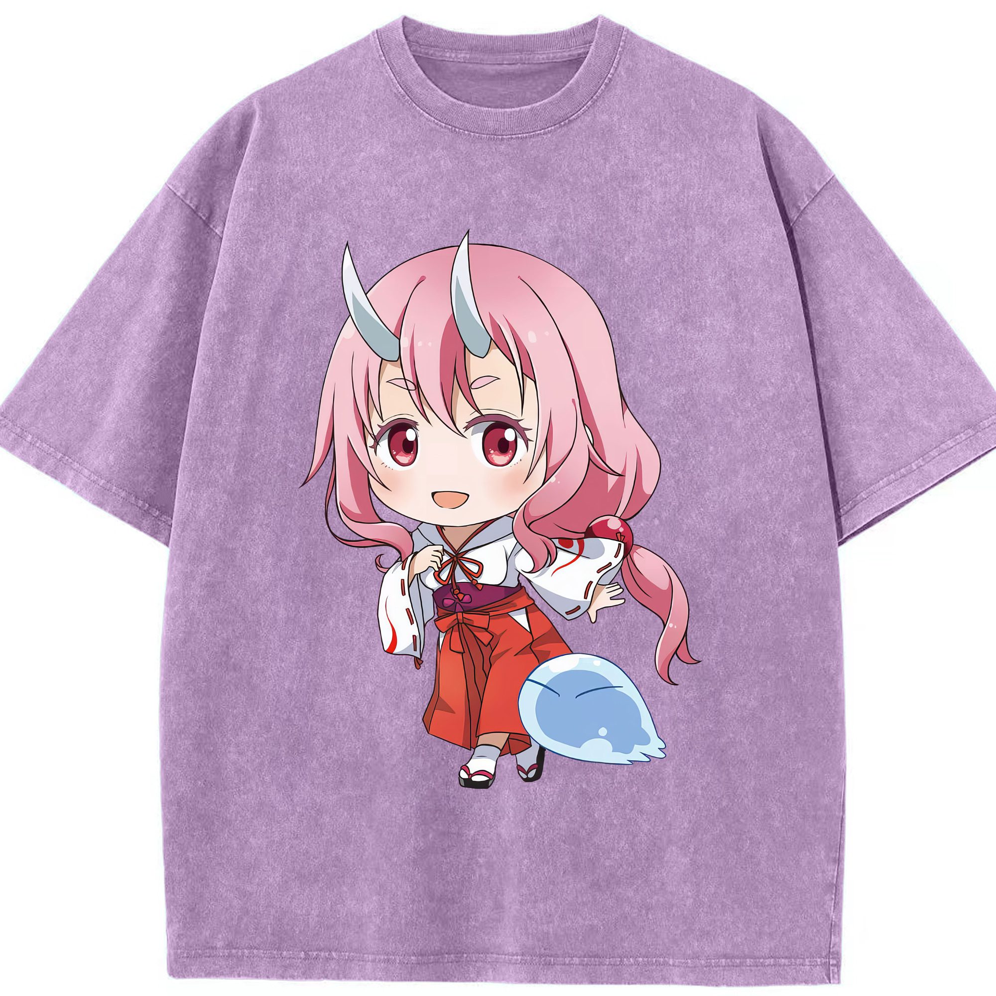 （画像用） 転スラ Regarding Reincarnated to Slime 綿100% ヴィンテージ風 半袖Tシャツ（フロントプリント）