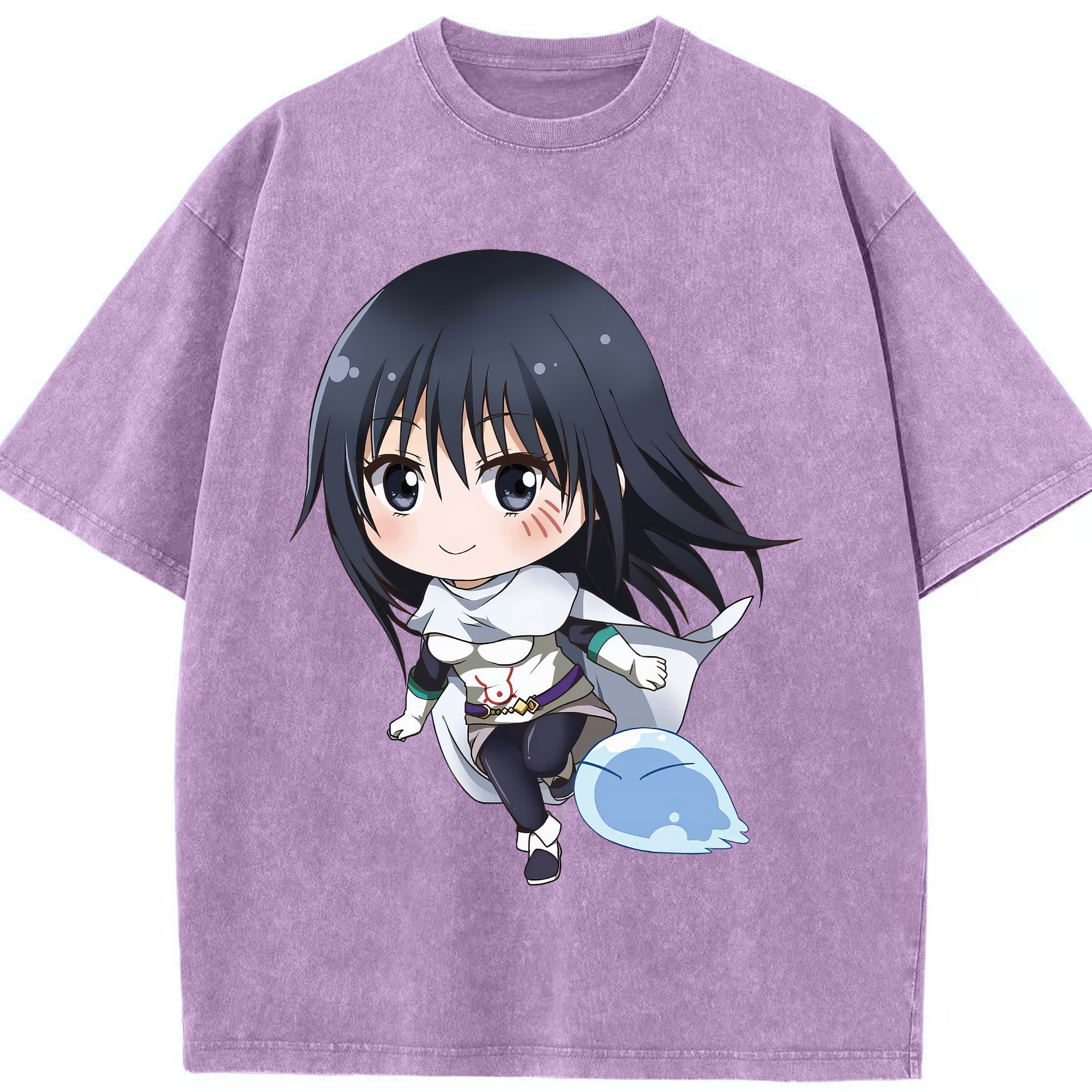 （画像用） 転スラ Regarding Reincarnated to Slime 綿100% ヴィンテージ風 半袖Tシャツ（フロントプリント）