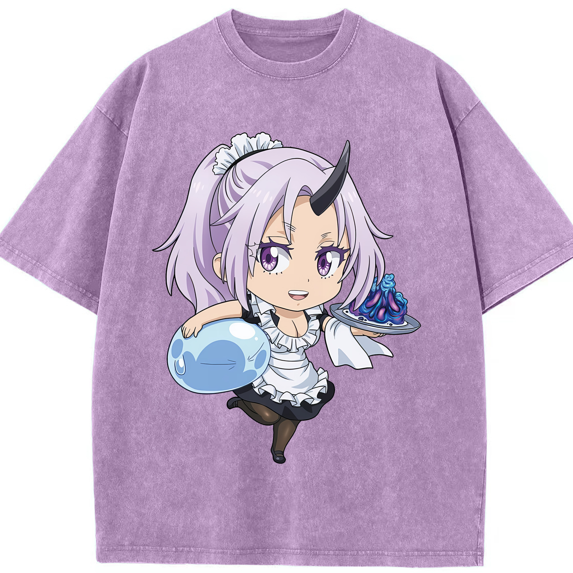 （画像用） 転スラ Regarding Reincarnated to Slime 綿100% ヴィンテージ風 半袖Tシャツ（フロントプリント）