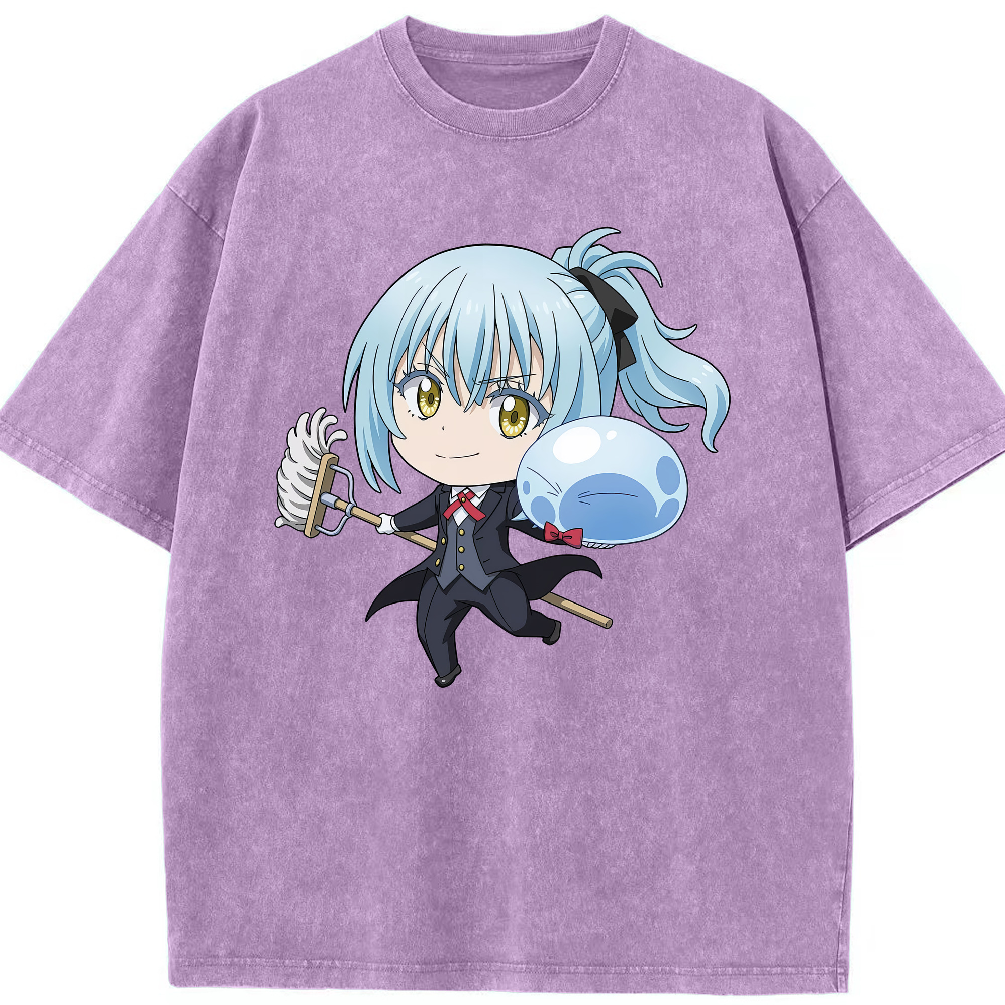 （画像用） 転スラ Regarding Reincarnated to Slime 綿100% ヴィンテージ風 半袖Tシャツ（フロントプリント）