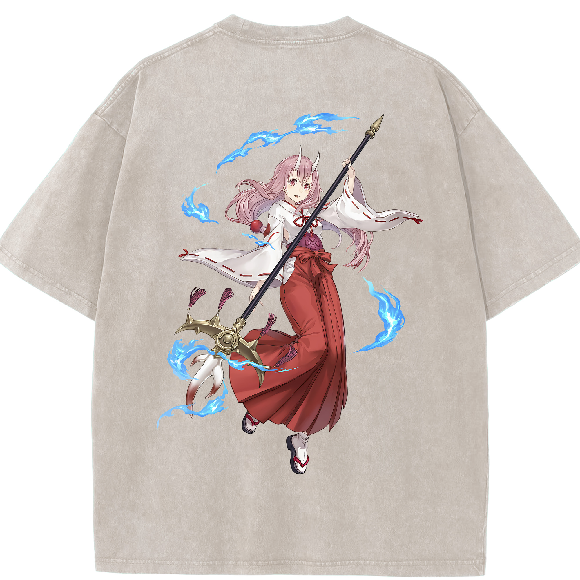 （画像用） 転スラ Regarding Reincarnated to Slime 綿100% ヴィンテージ風 半袖Tシャツ（背面プリント）