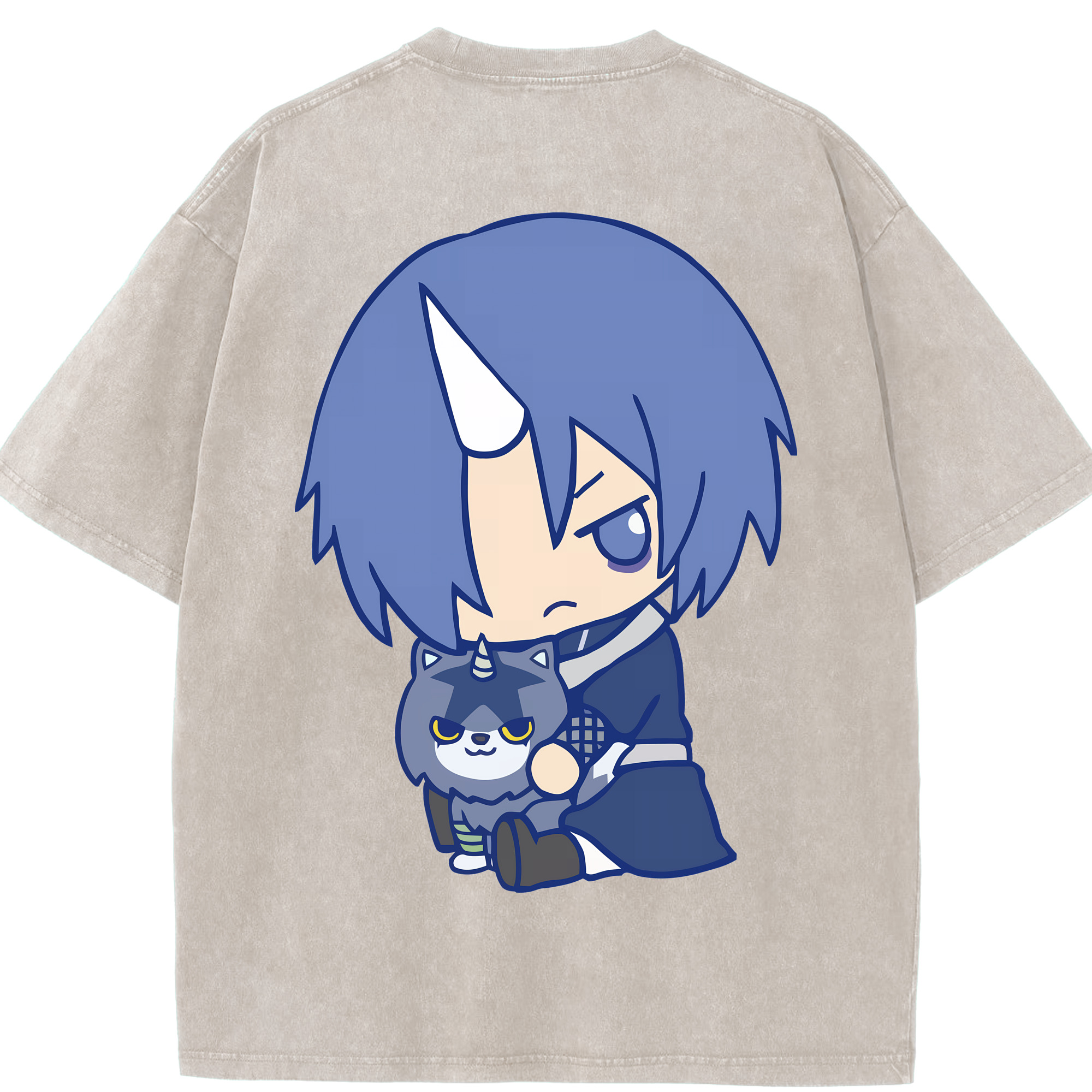 （画像用） 転スラ Regarding Reincarnated to Slime 綿100% ヴィンテージ風 半袖Tシャツ（背面プリント）