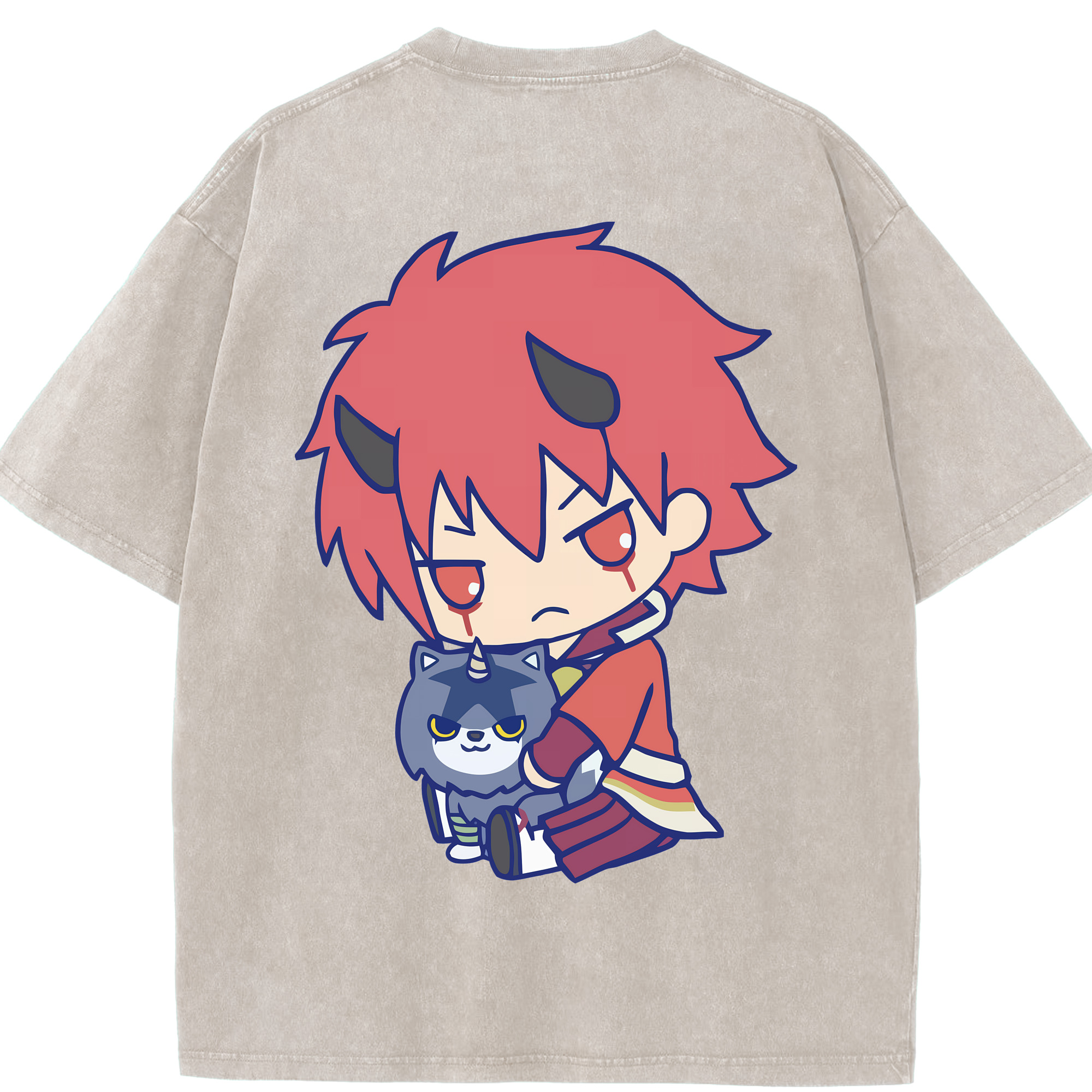 （画像用） 転スラ Regarding Reincarnated to Slime 綿100% ヴィンテージ風 半袖Tシャツ（背面プリント）