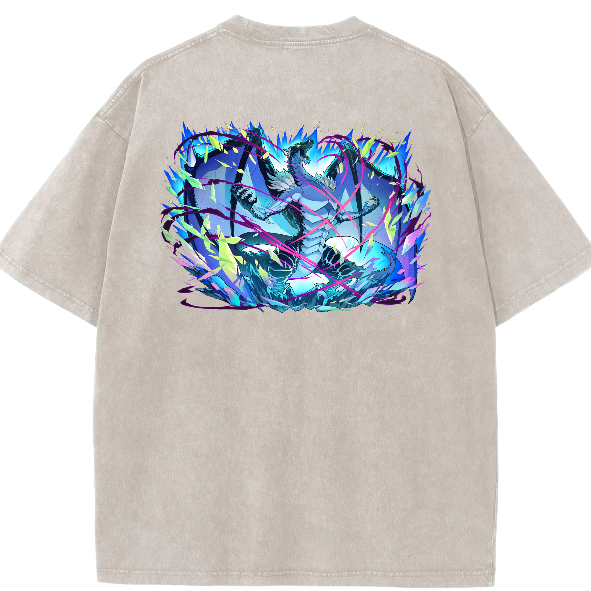 （画像用） 転スラ Regarding Reincarnated to Slime 綿100% ヴィンテージ風 半袖Tシャツ（背面プリント）