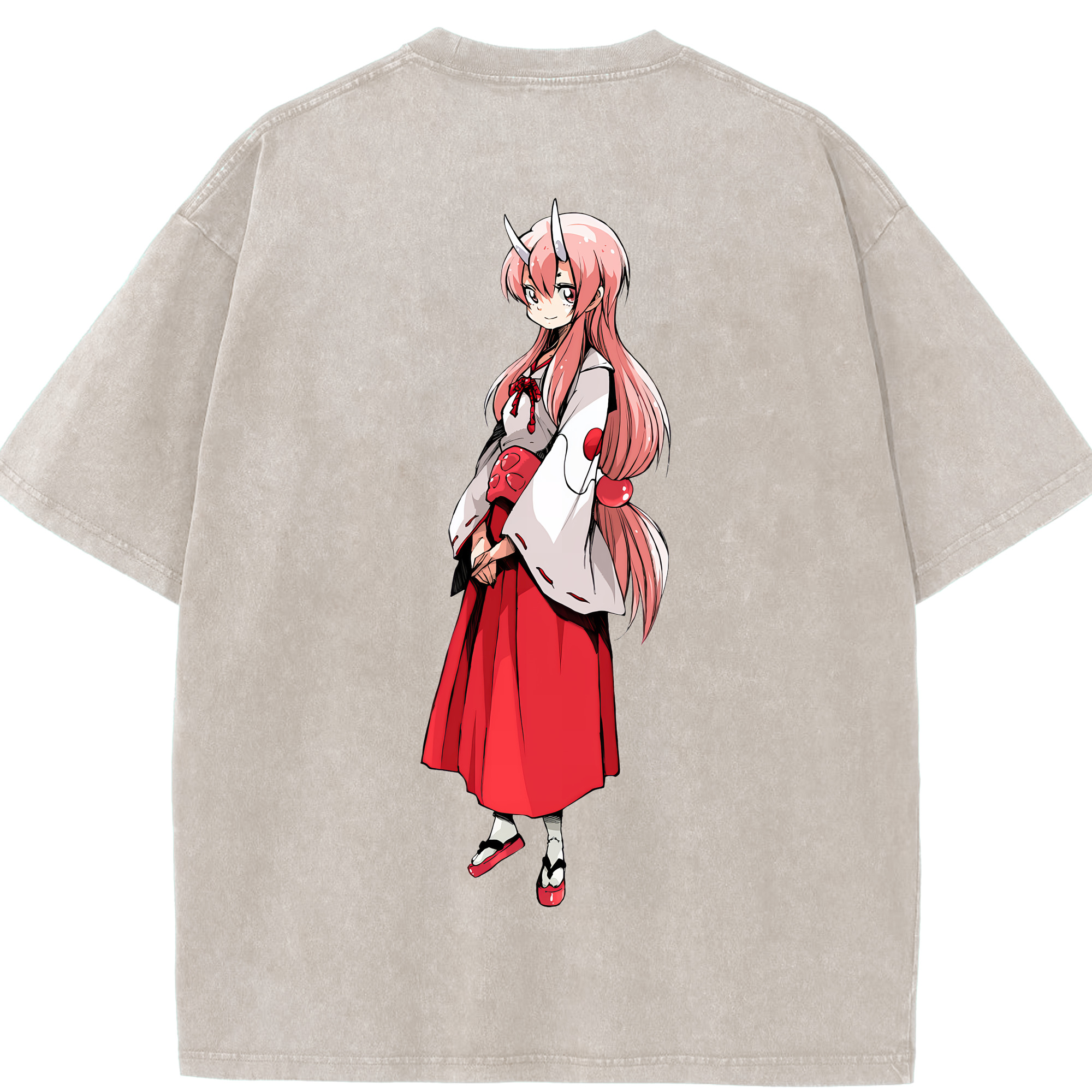 （画像用） 転スラ Regarding Reincarnated to Slime 綿100% ヴィンテージ風 半袖Tシャツ（背面プリント）