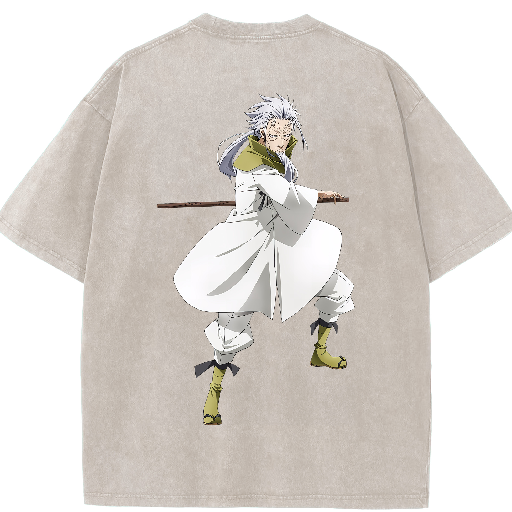 （画像用） 転スラ Regarding Reincarnated to Slime 綿100% ヴィンテージ風 半袖Tシャツ（背面プリント）