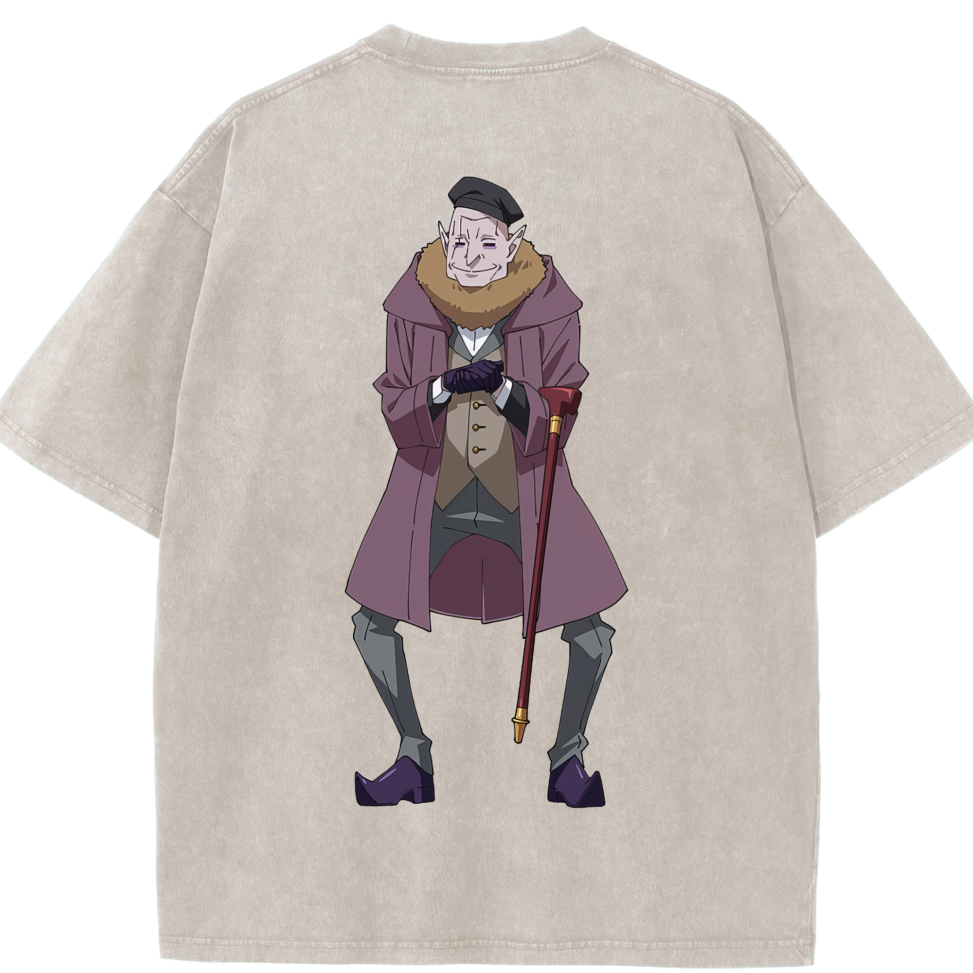 （画像用） 転スラ Regarding Reincarnated to Slime 綿100% ヴィンテージ風 半袖Tシャツ（背面プリント）