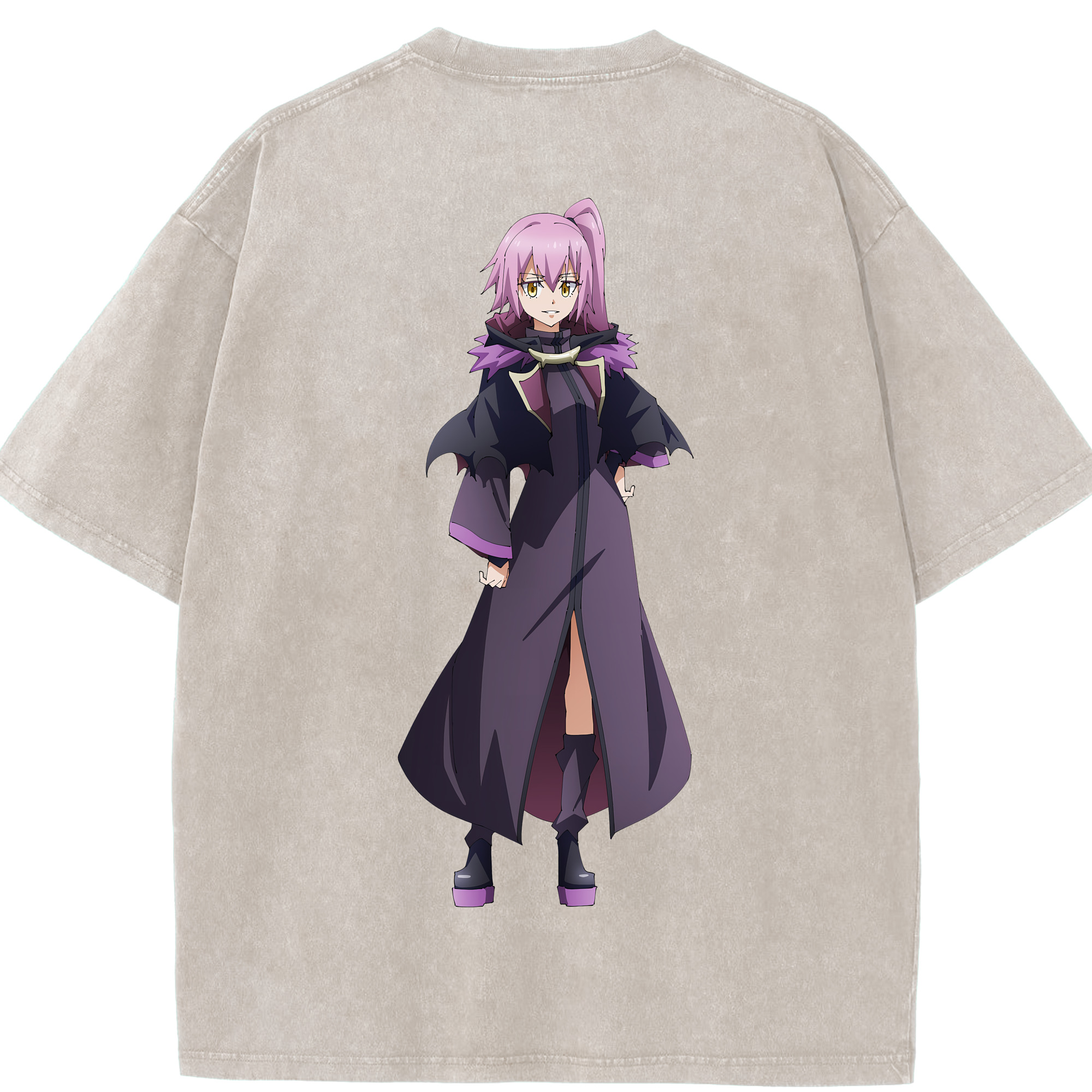 （画像用） 転スラ Regarding Reincarnated to Slime 綿100% ヴィンテージ風 半袖Tシャツ（背面プリント）