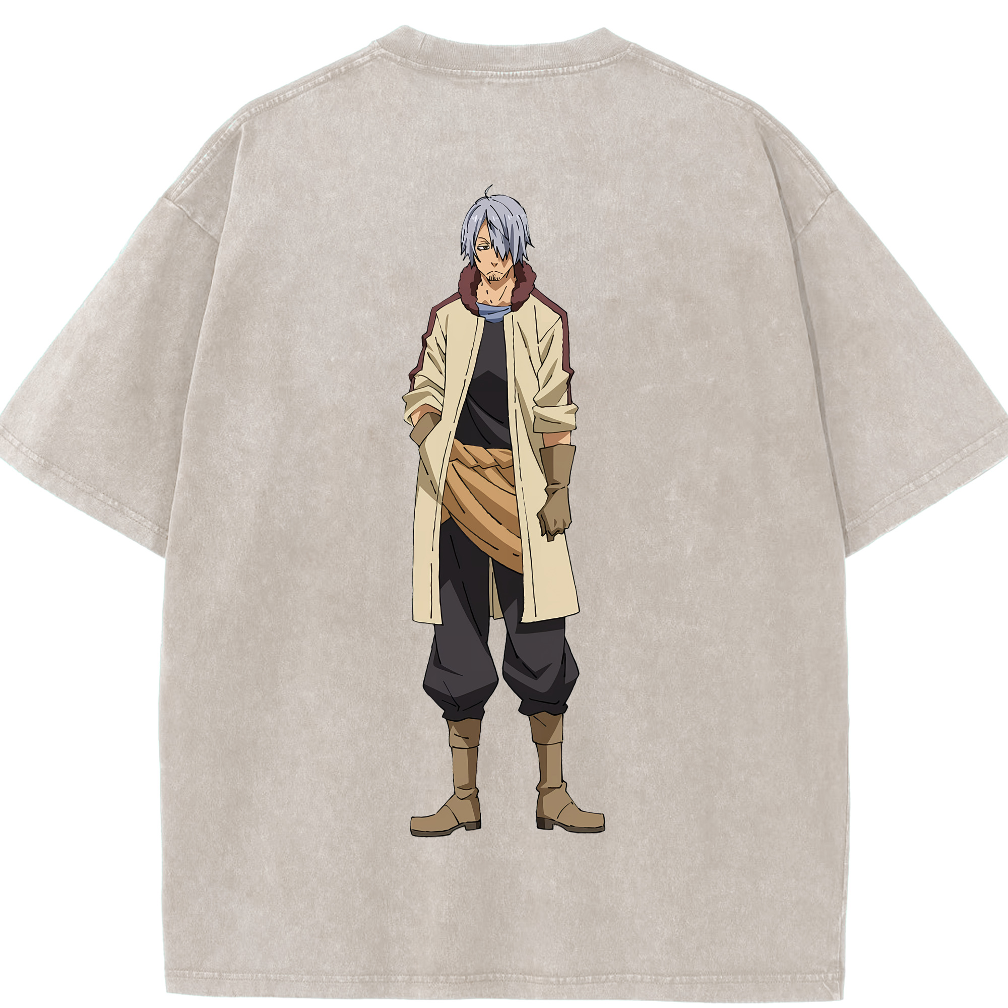 （画像用） 転スラ Regarding Reincarnated to Slime 綿100% ヴィンテージ風 半袖Tシャツ（背面プリント）