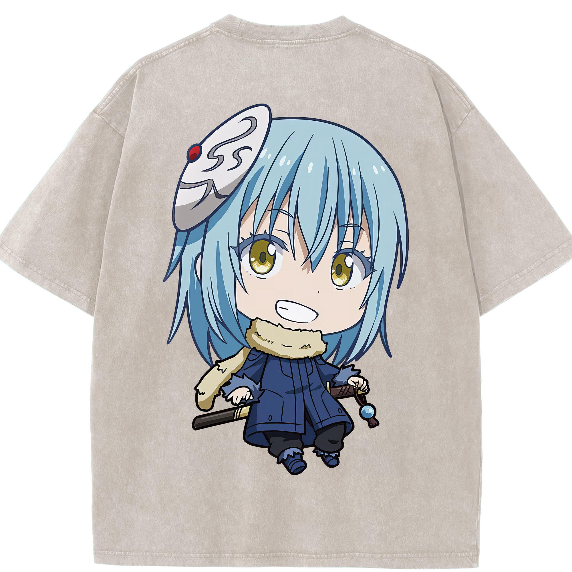 （画像用） 転スラ Regarding Reincarnated to Slime 綿100% ヴィンテージ風 半袖Tシャツ（背面プリント）