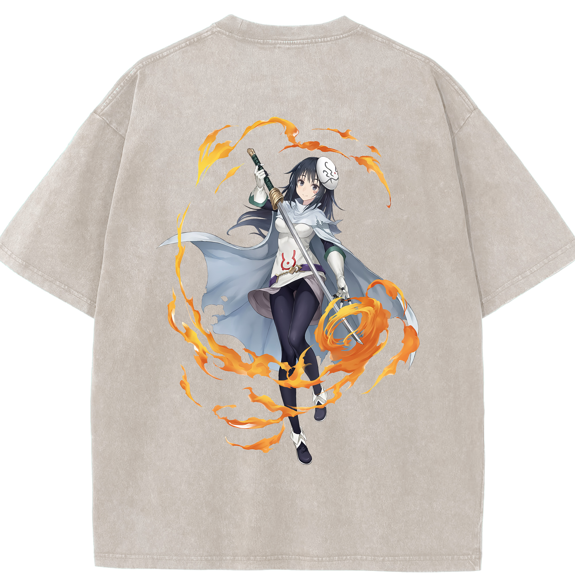（画像用） 転スラ Regarding Reincarnated to Slime 綿100% ヴィンテージ風 半袖Tシャツ（背面プリント）