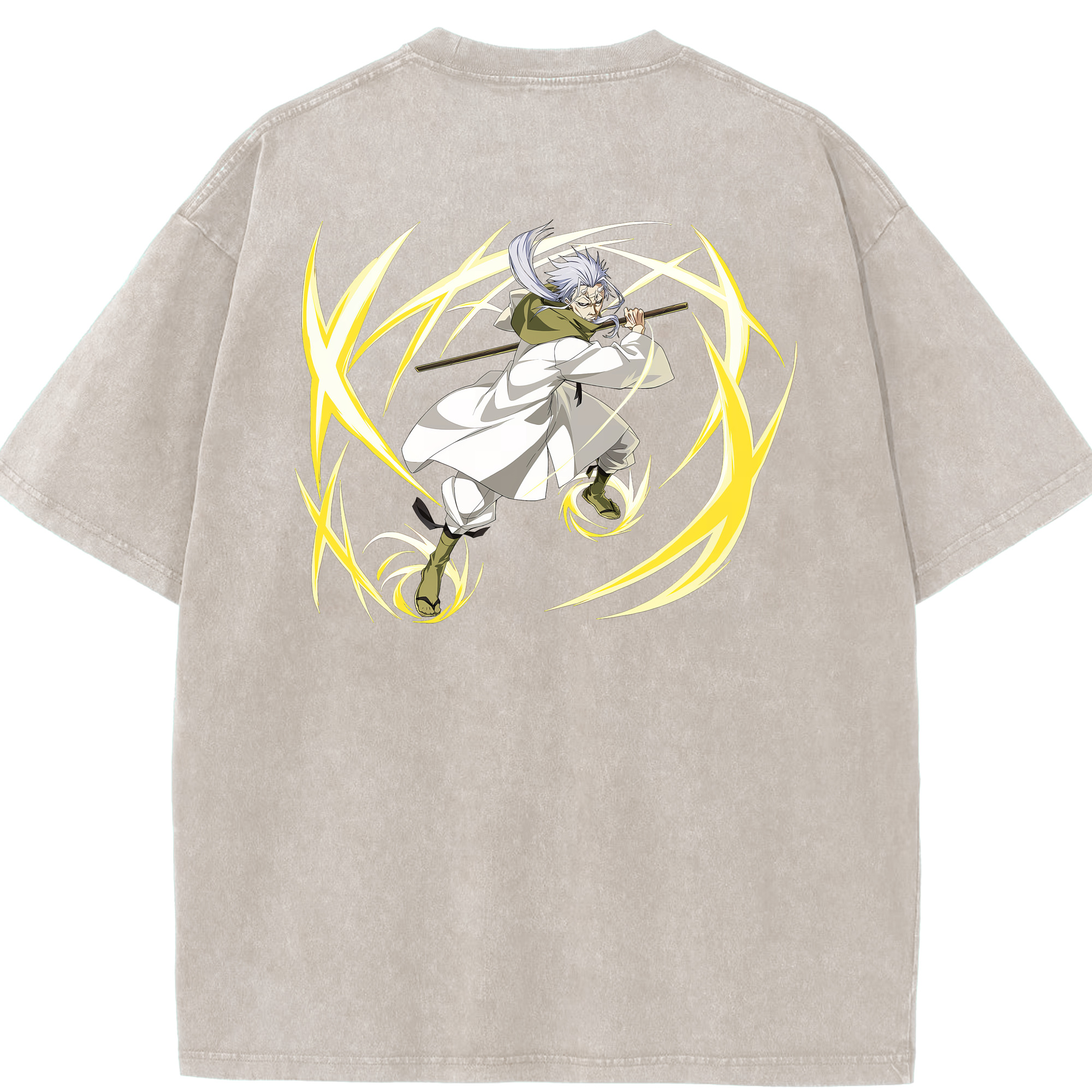 （画像用） 転スラ Regarding Reincarnated to Slime 綿100% ヴィンテージ風 半袖Tシャツ（背面プリント）
