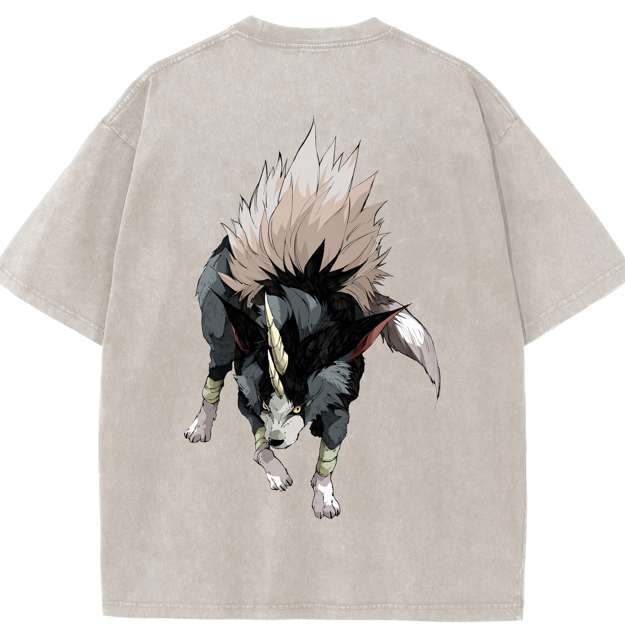 （画像用） 転スラ Regarding Reincarnated to Slime 綿100% ヴィンテージ風 半袖Tシャツ（背面プリント）