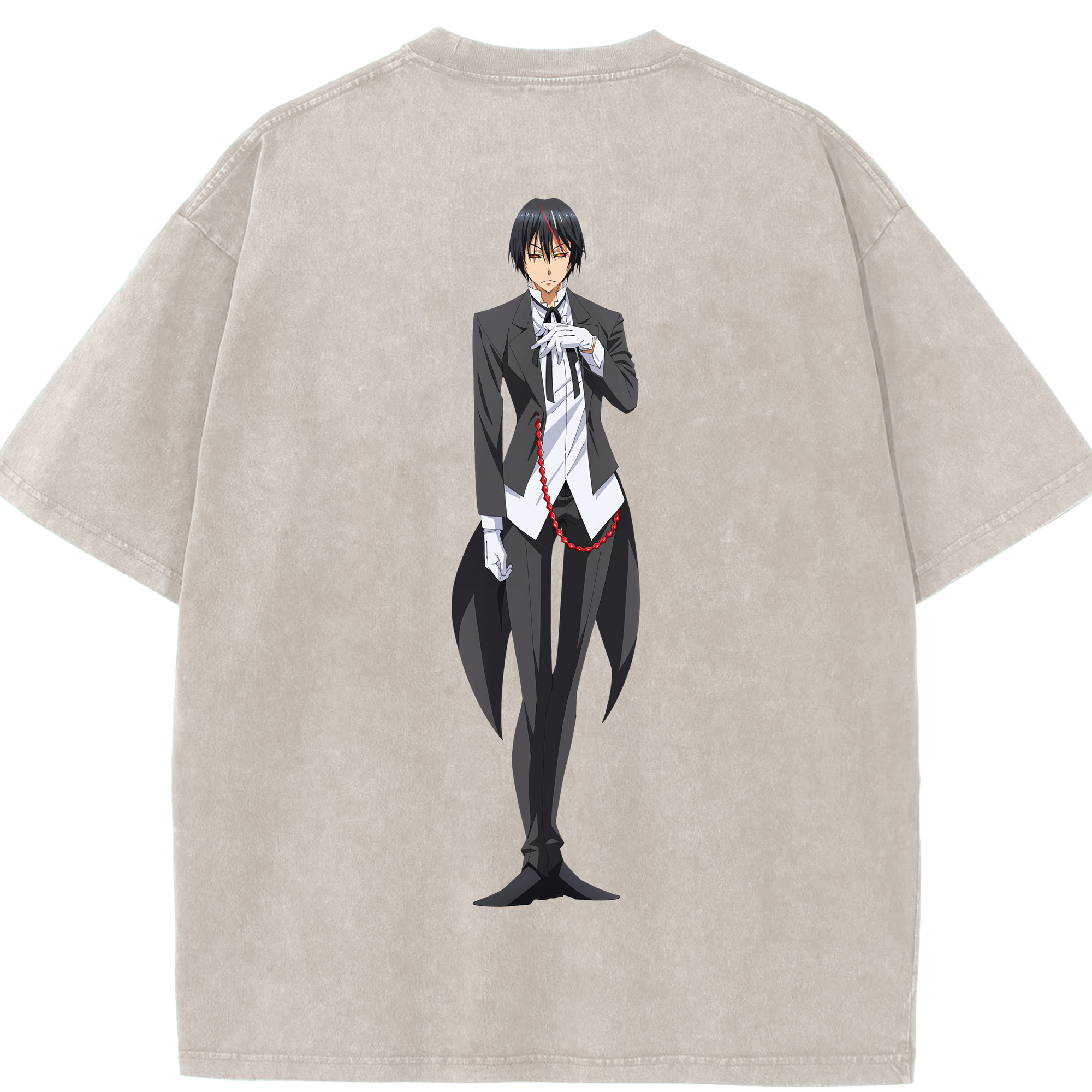 （画像用） 転スラ Regarding Reincarnated to Slime 綿100% ヴィンテージ風 半袖Tシャツ（背面プリント）