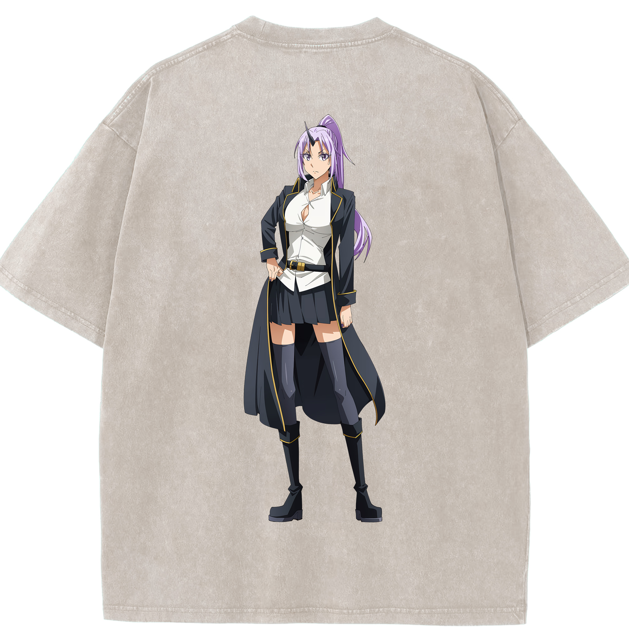 （画像用） 転スラ Regarding Reincarnated to Slime 綿100% ヴィンテージ風 半袖Tシャツ（背面プリント）