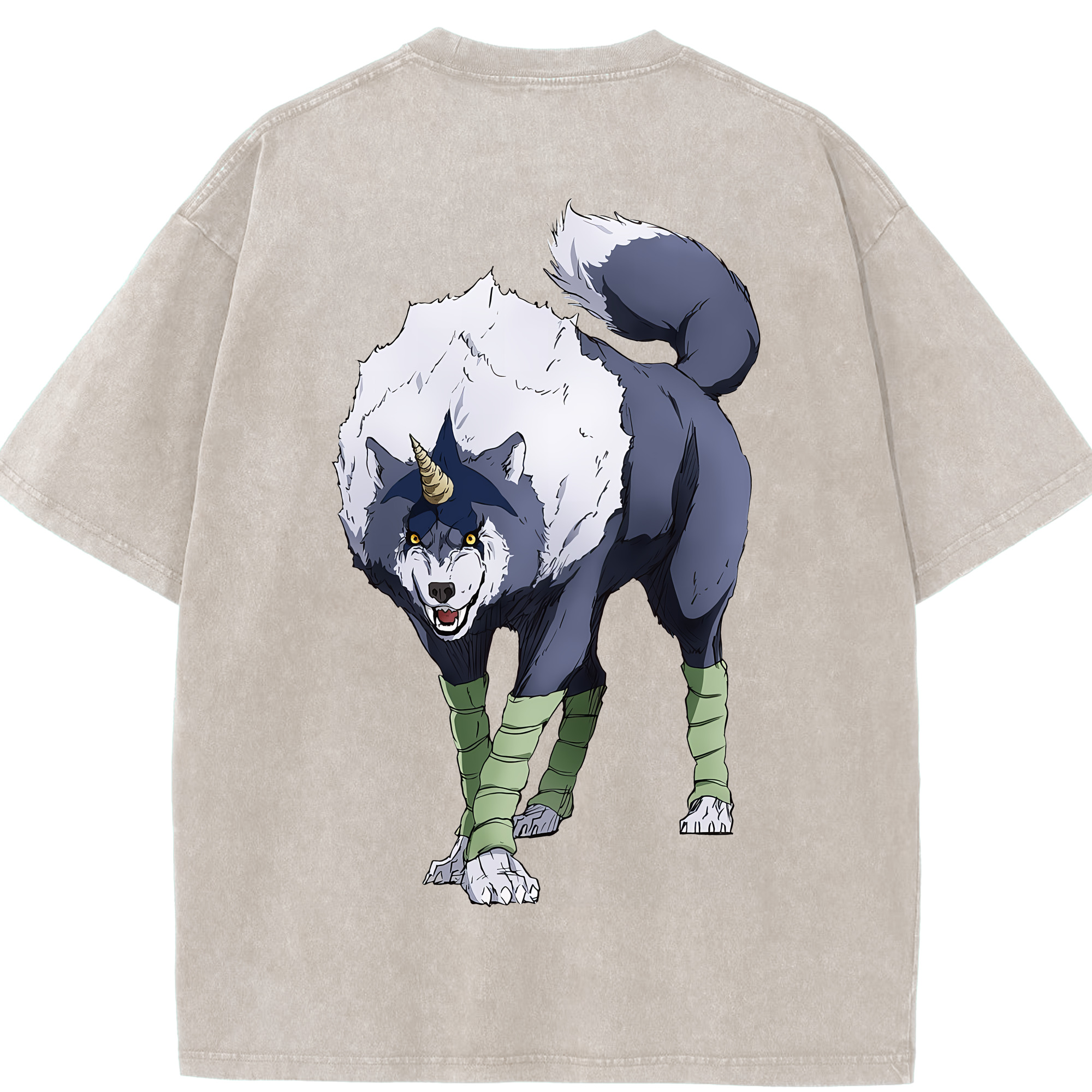 （画像用） 転スラ Regarding Reincarnated to Slime 綿100% ヴィンテージ風 半袖Tシャツ（背面プリント）