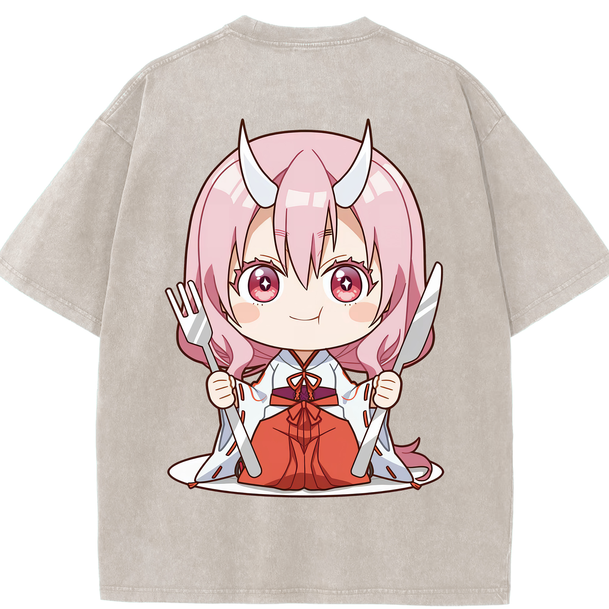 （画像用） 転スラ Regarding Reincarnated to Slime 綿100% ヴィンテージ風 半袖Tシャツ（背面プリント）