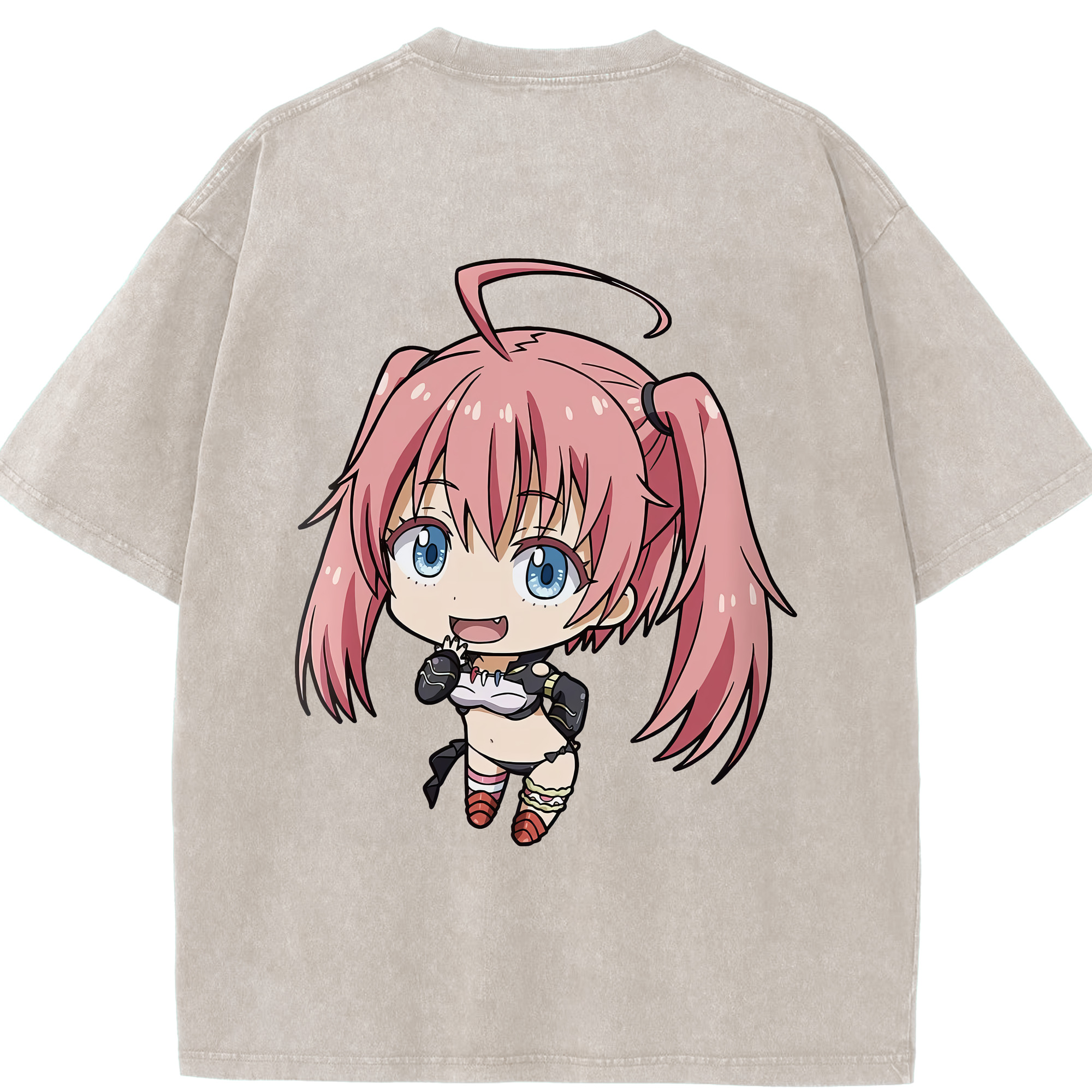 （画像用） 転スラ Regarding Reincarnated to Slime 綿100% ヴィンテージ風 半袖Tシャツ（背面プリント）