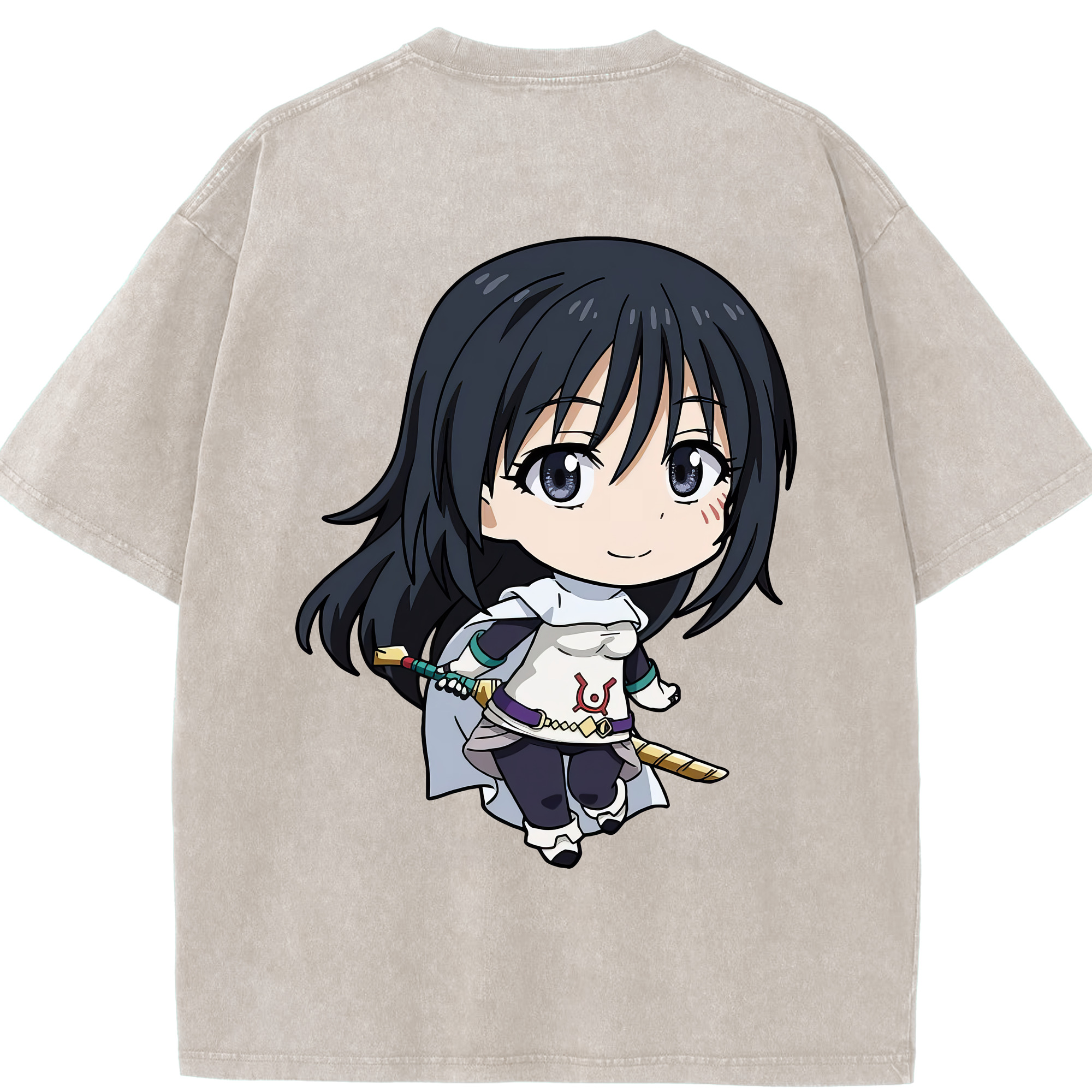 （画像用） 転スラ Regarding Reincarnated to Slime 綿100% ヴィンテージ風 半袖Tシャツ（背面プリント）