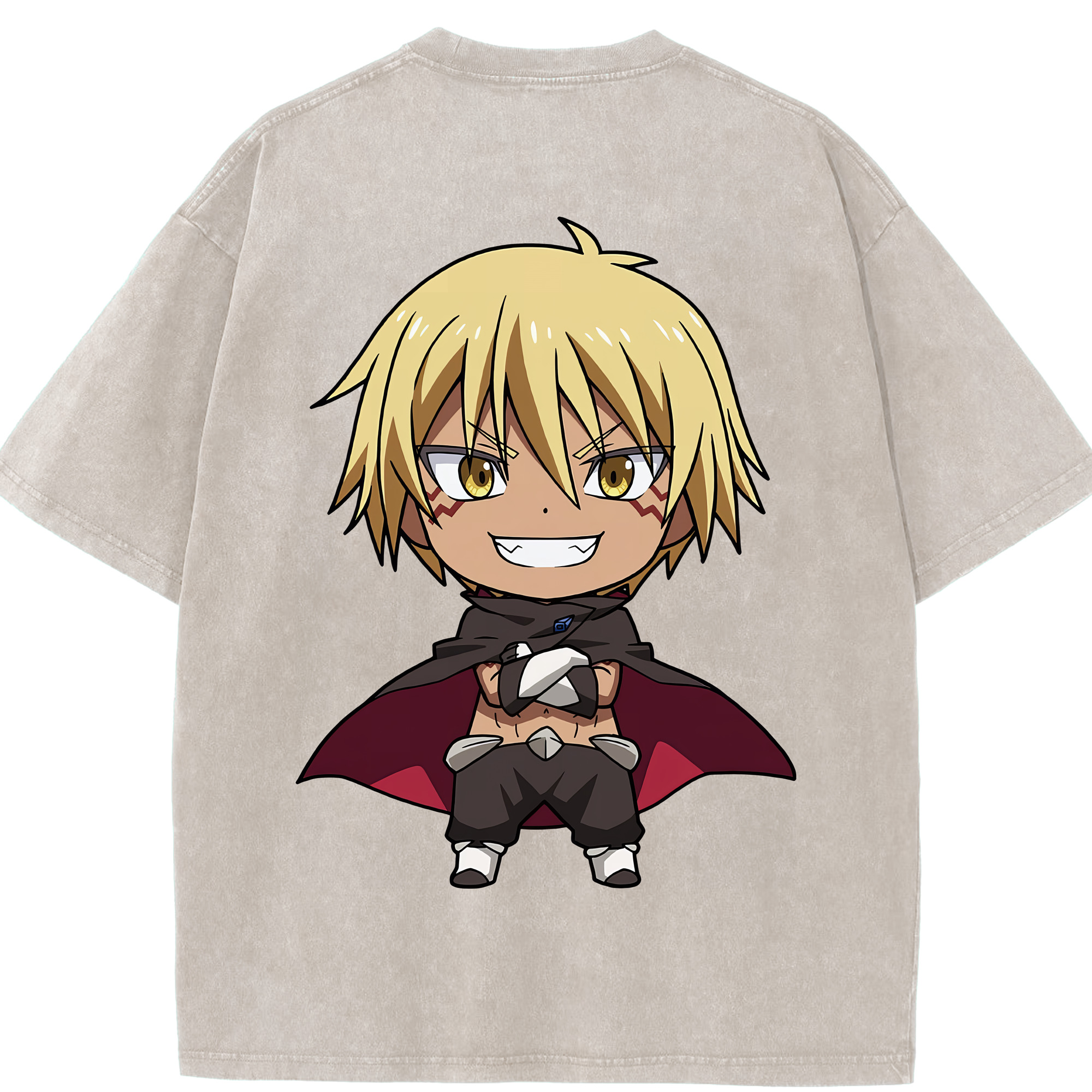（画像用） 転スラ Regarding Reincarnated to Slime 綿100% ヴィンテージ風 半袖Tシャツ（背面プリント）