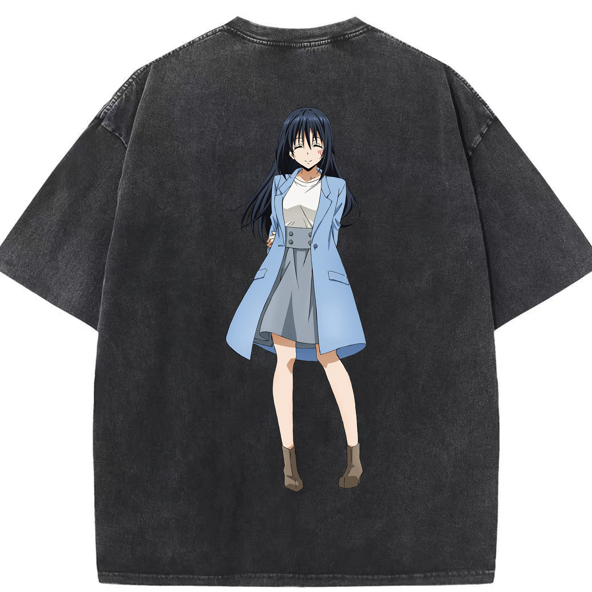 （画像用） 転スラ Regarding Reincarnated to Slime 綿100% ヴィンテージ風 半袖Tシャツ（背面プリント）