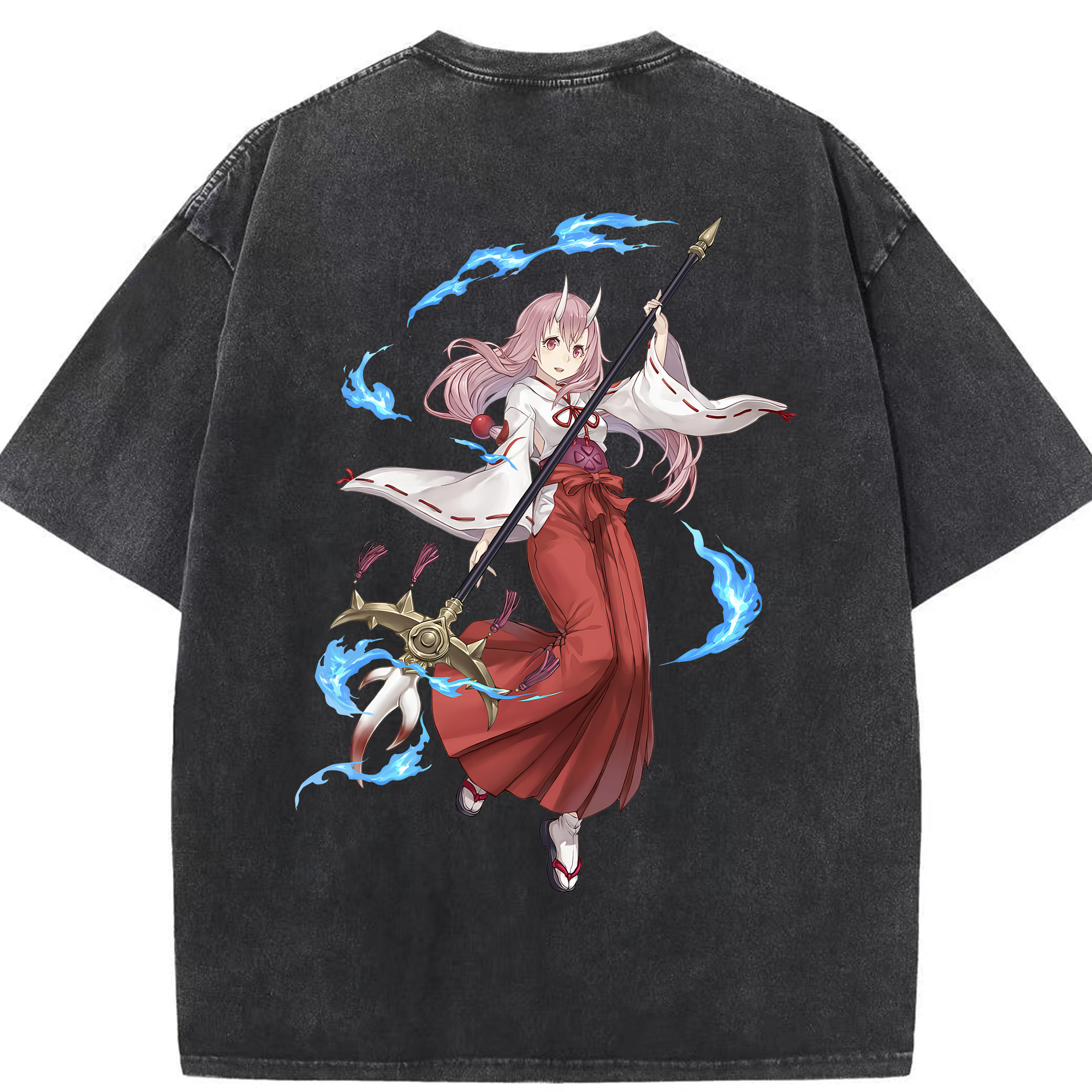 （画像用） 転スラ Regarding Reincarnated to Slime 綿100% ヴィンテージ風 半袖Tシャツ（背面プリント）