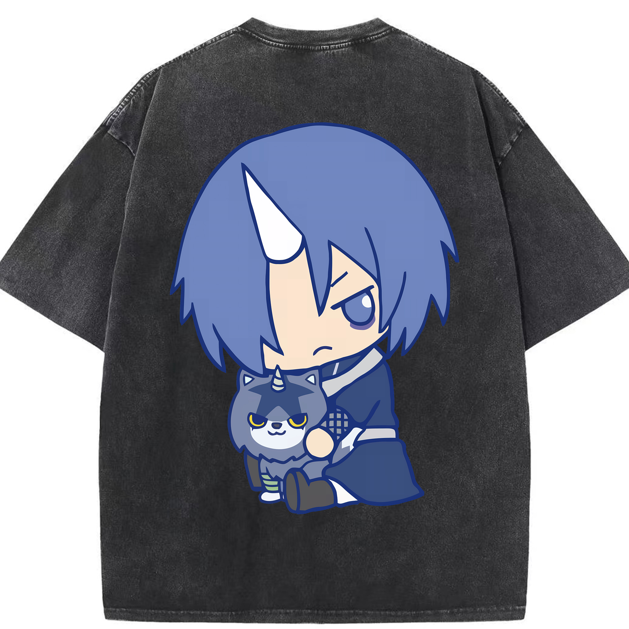 （画像用） 転スラ Regarding Reincarnated to Slime 綿100% ヴィンテージ風 半袖Tシャツ（背面プリント）