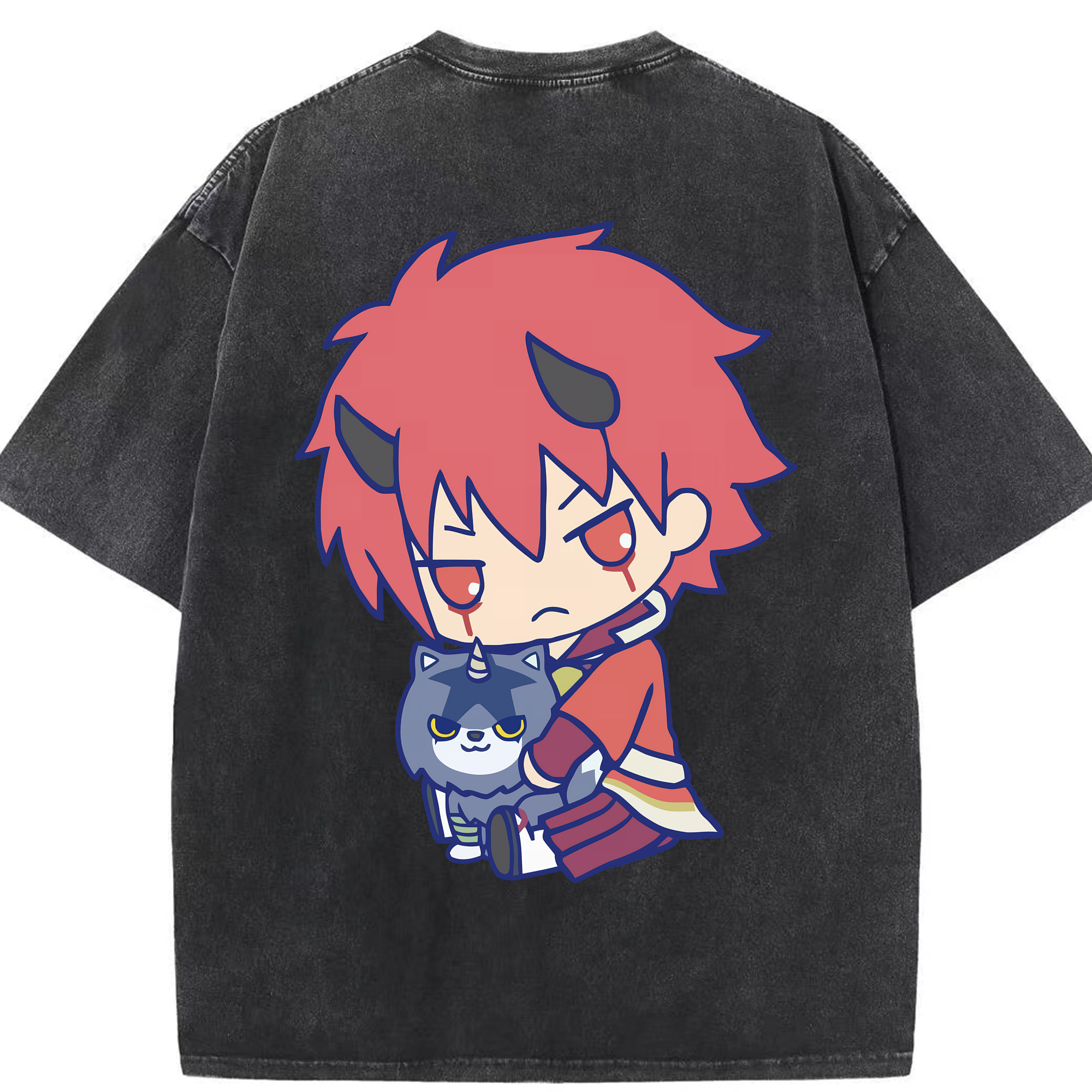 （画像用） 転スラ Regarding Reincarnated to Slime 綿100% ヴィンテージ風 半袖Tシャツ（背面プリント）